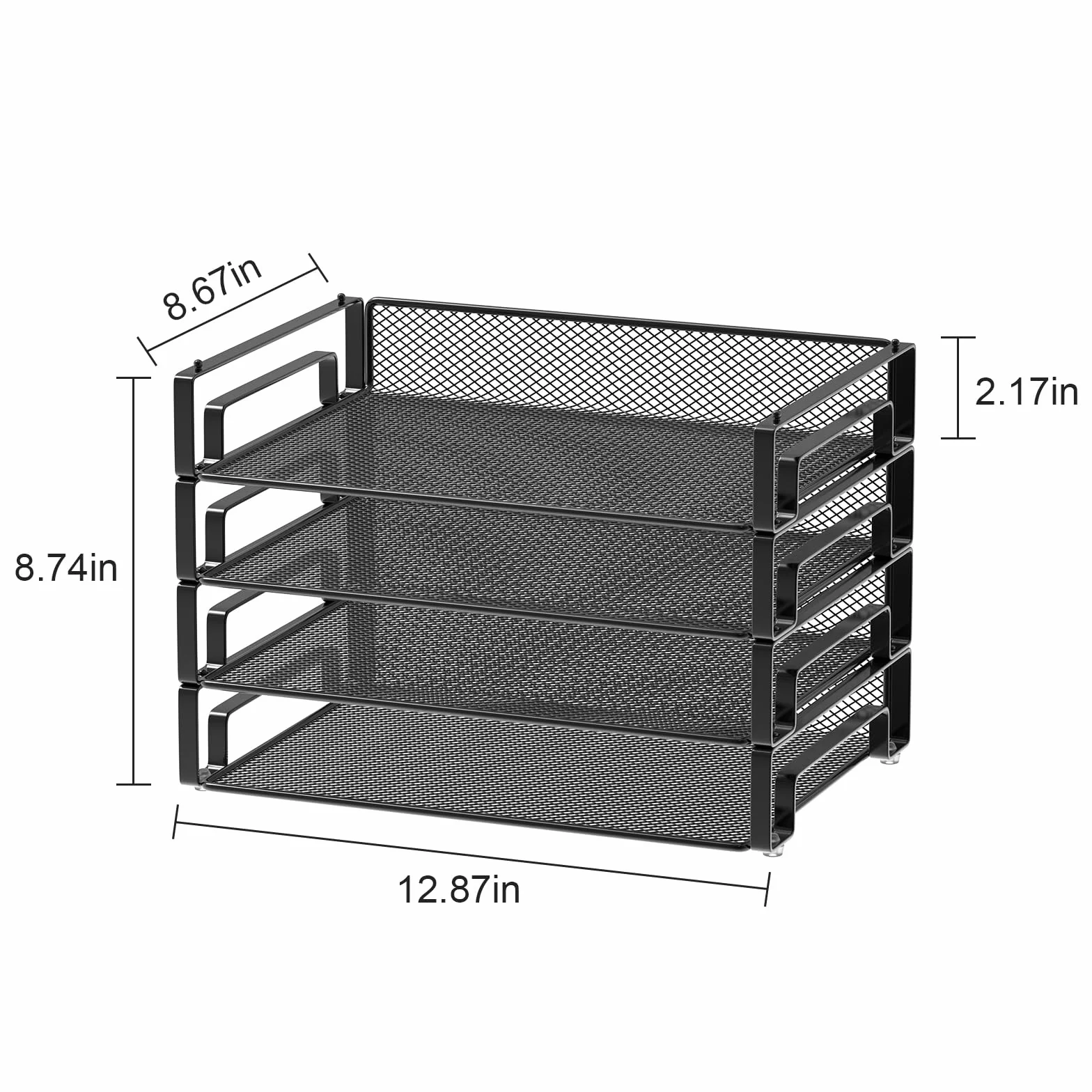 Samstar 4-pak tacek na papier listowy A4, organizer na dokumenty na biurko, sortownik z siatki