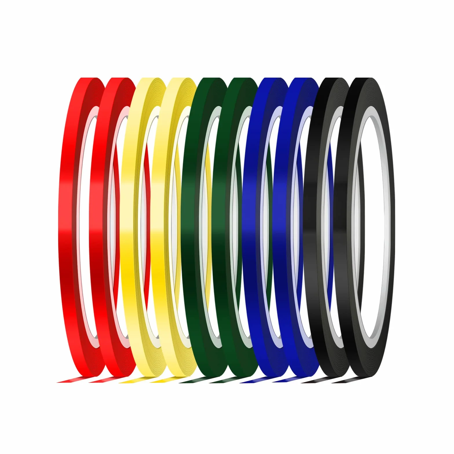 AIEX Chart Tape Whiteboard Art Tape Whiteboard Tape Whiteboard Gridding Graphic Tape Tasma Samoprzylepna o Szerokosci 3 mm do Szkoly, Biura i Domu (10 Szt., 5 Kolorów)