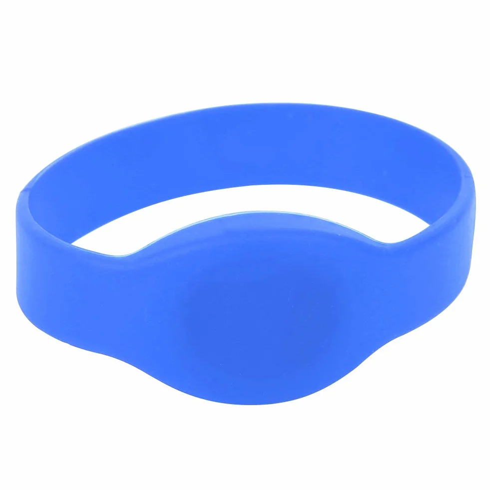 Opaska RFID, Bransoletka RFID Karta Kontroli Dostępu 13.56Mhz Opaska RFID Silikonowa Bransoletka Wodoodporna Karta IC Silikonowa Opaska na Rękę do Basenu Sauna Hotel(Niebieski)