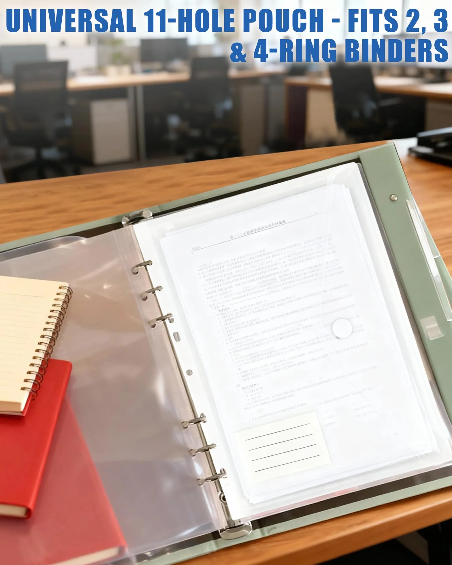 Koszulki na Dokumenty A4 10 Sztuk Przezroczystych Teczek z Perforacją Zamknięcie na Guzik i Rzep