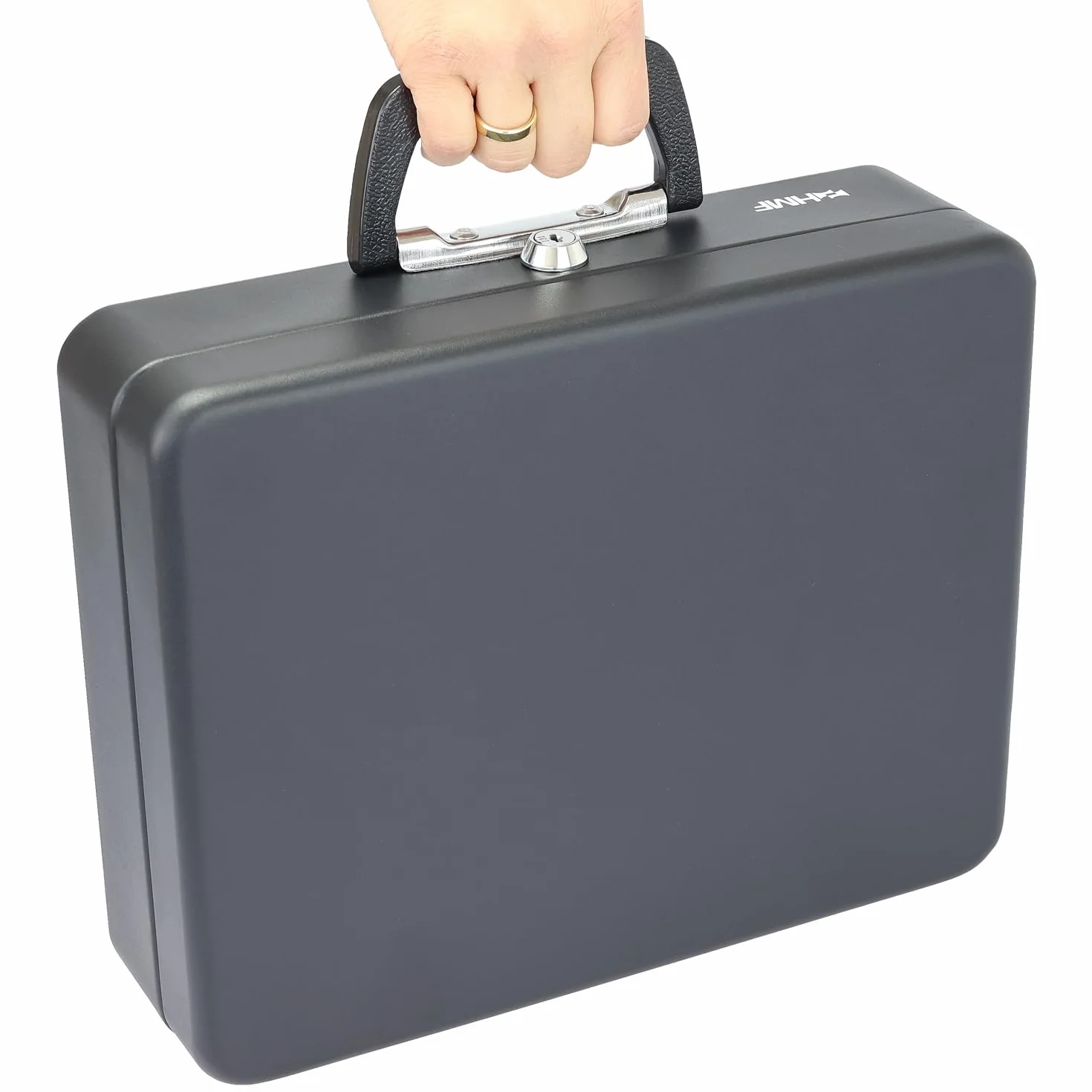 HMF Pudełko na monety z uchwytem 30 x 24 x 11 cm czarne