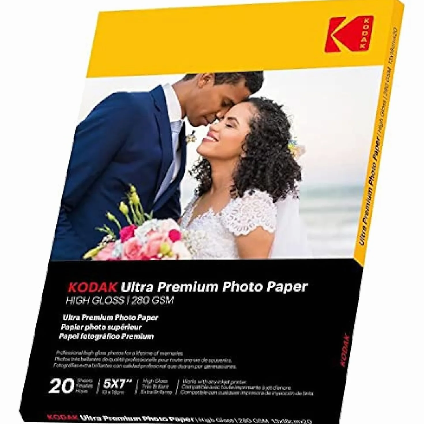 KODAK papier fotograficzny błyszczący 13x18 cm 280g/m² 20 arkuszy druk atramentowy