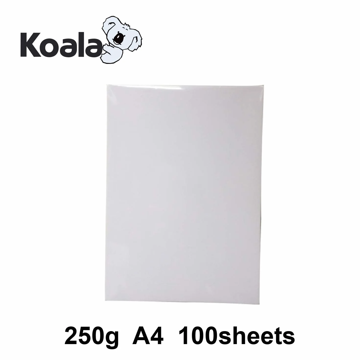 KOALA dwustronny błyszczący papier fotograficzny A4, 250 g/m², 100 arkuszy, do wszystkich drukarek laserowych i kopiarek
