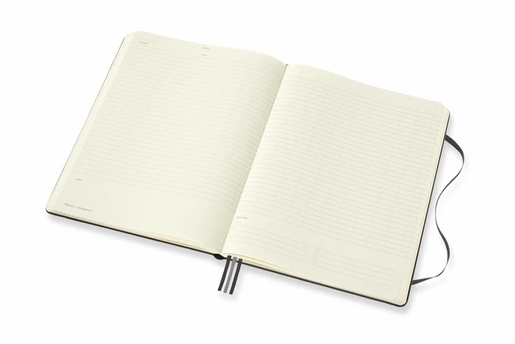 Moleskine Pro Project Planner, Professional Notebook, Hard Cover, X-Large 19x25 cm, Black, 288 Pages