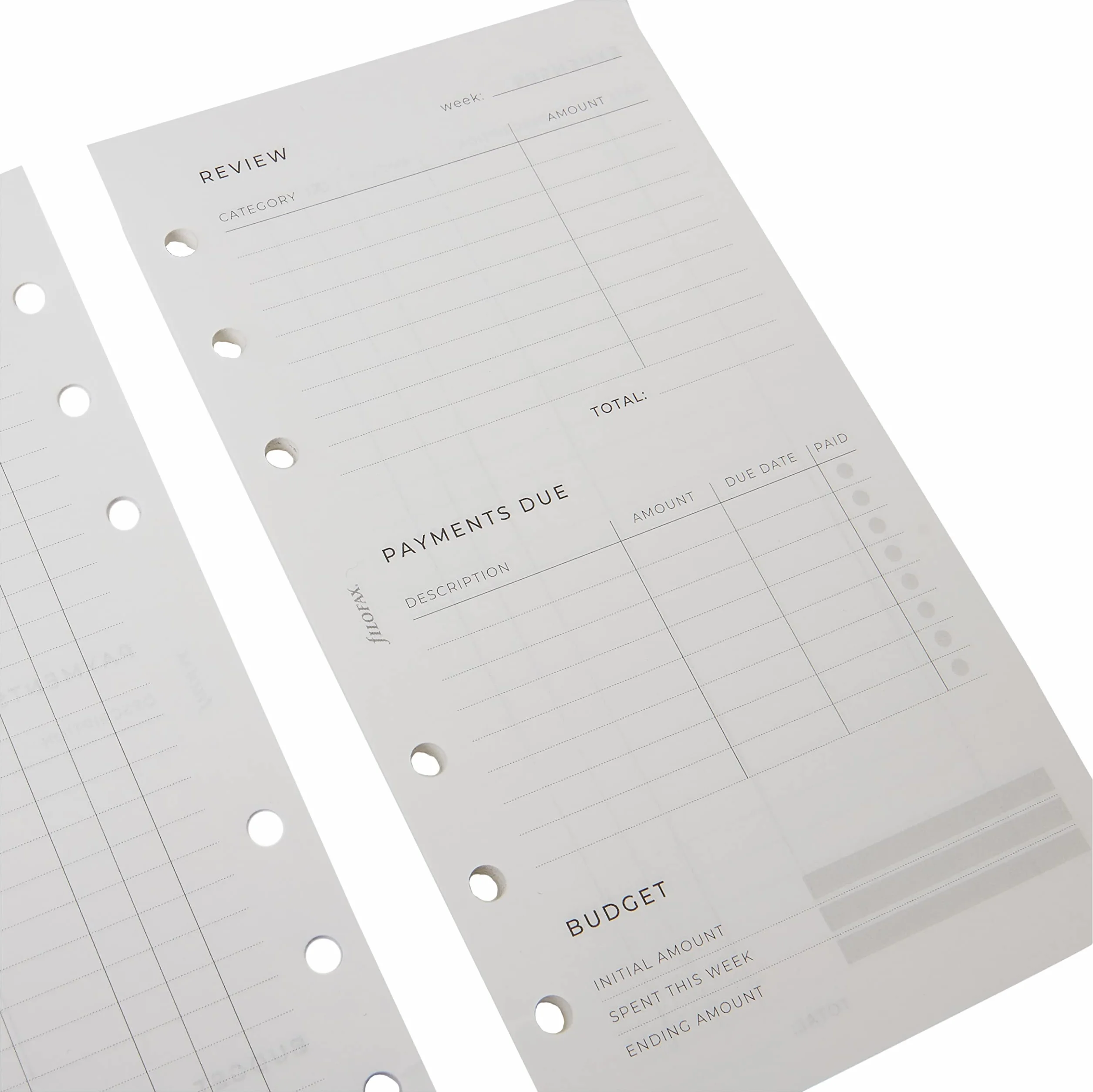 Filofax Expense Tracker Wkład do Notatnika A5 Biały