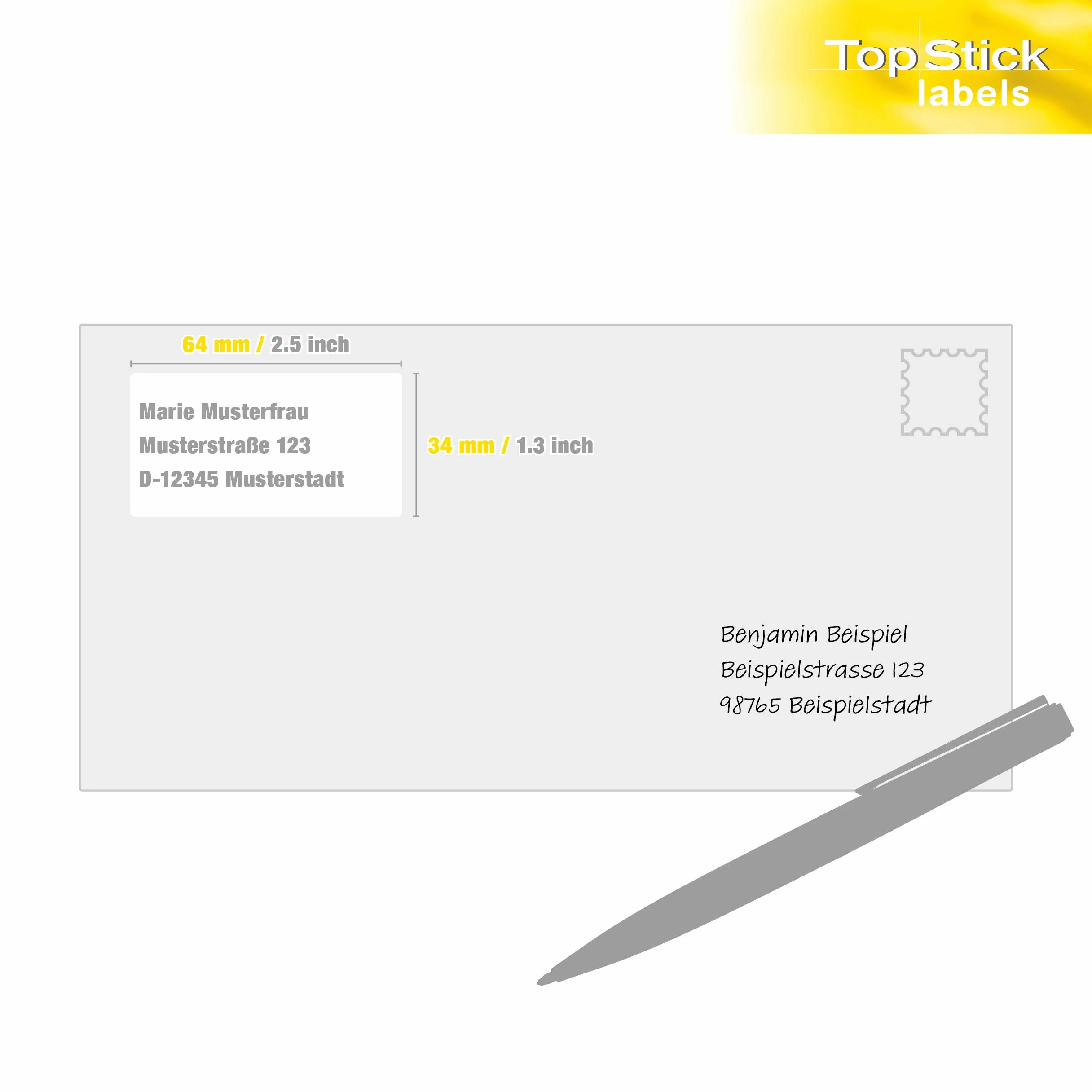 TopStick Naklejki adresowe DIN A4 64 x 34 mm 100 arkuszy papier matowy samoprzylepne 2400 etykiet białe
