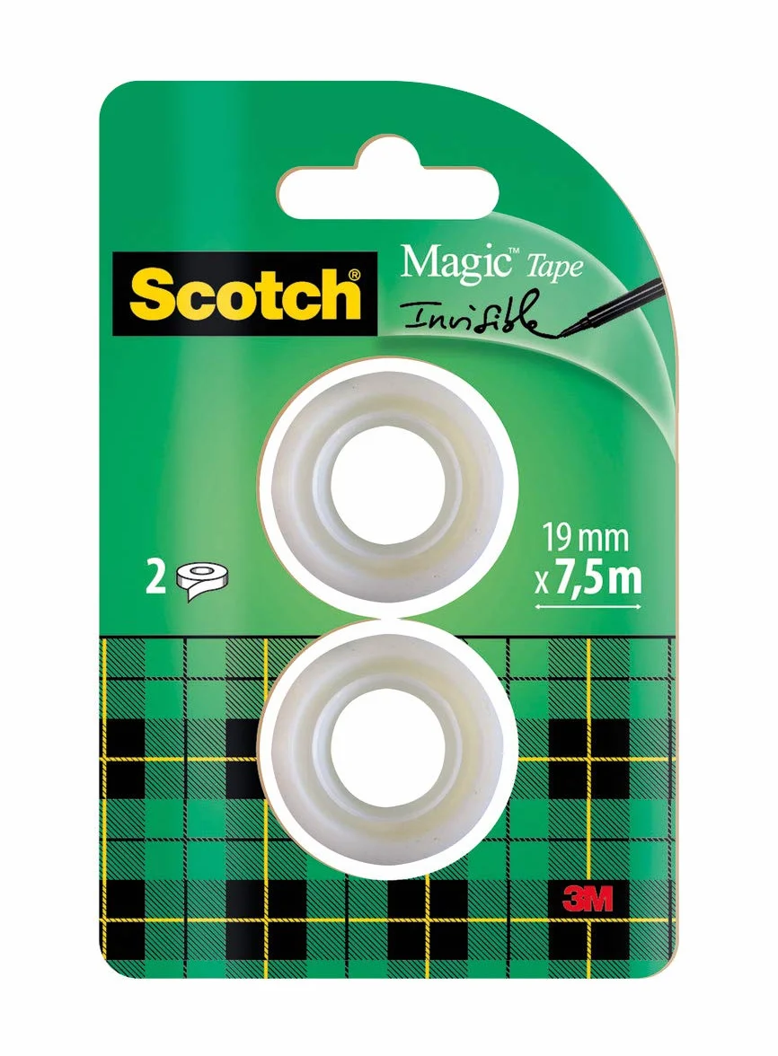 Scotch Magic 8-1975R2 Taśma Klejąca, Bezbarwny, 2 x 19 mm x 7,5 m
