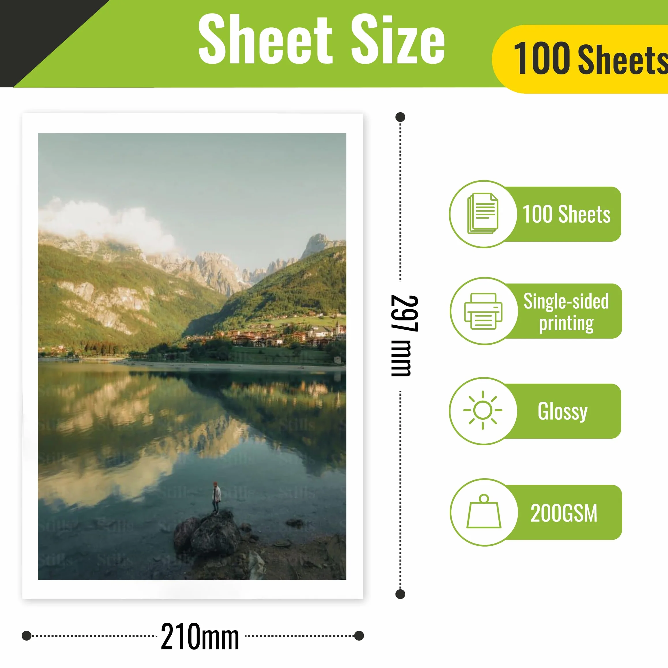 Kamo Błyszczący papier fotograficzny A4, 200 g/m², 100 arkuszy - idealny do zdjęć, plakatów i DIY, kompatybilny z drukarkami atramentowymi
