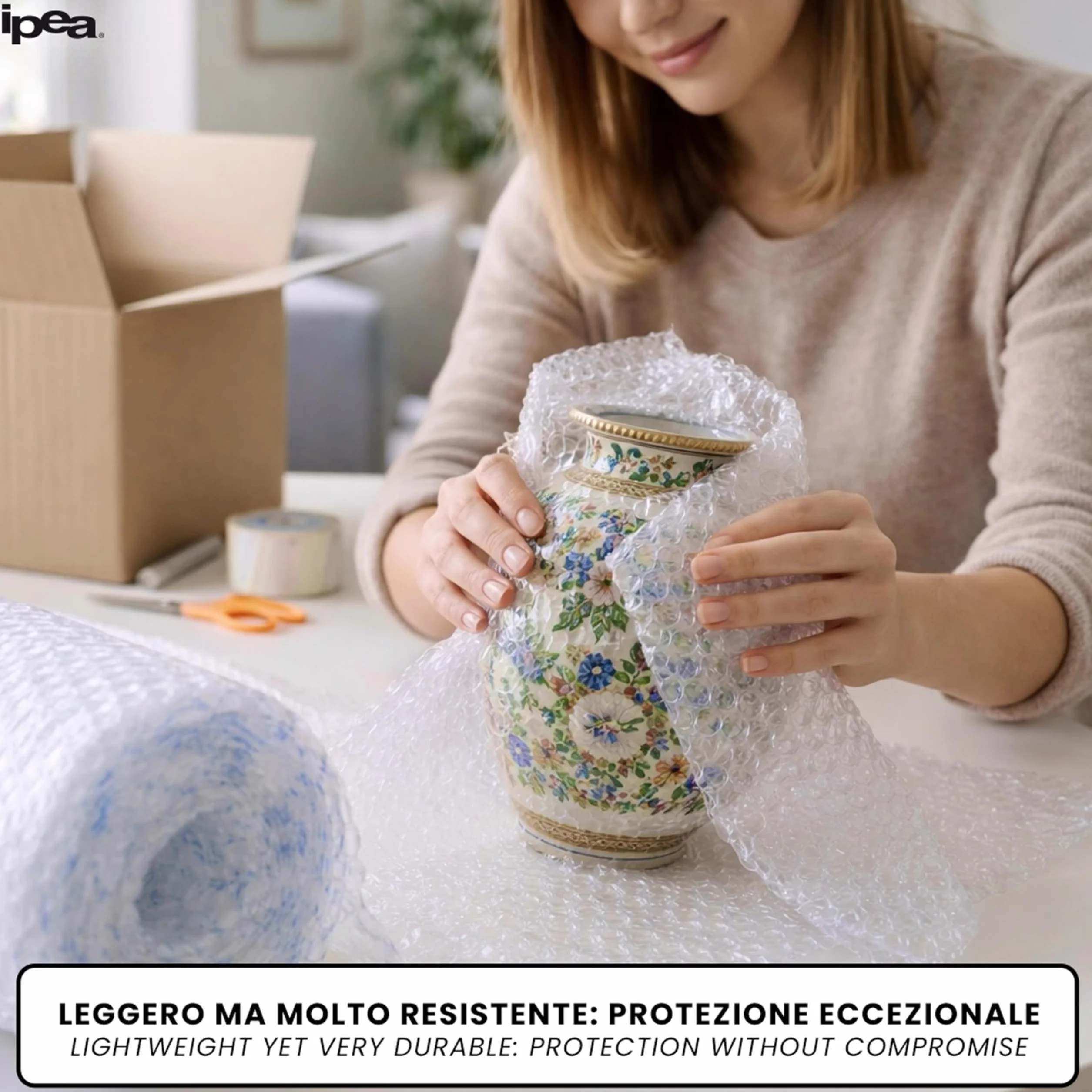 IPEA folia foliowa do pakowania i wysyłki – 10 metrów x 30 cm rolki – Made in Italy – pęcherzyki powietrza do ochrony, wyściółki, pakowania przedmiotów w transporcie – Odporny na rozdarcie i wstrząsy