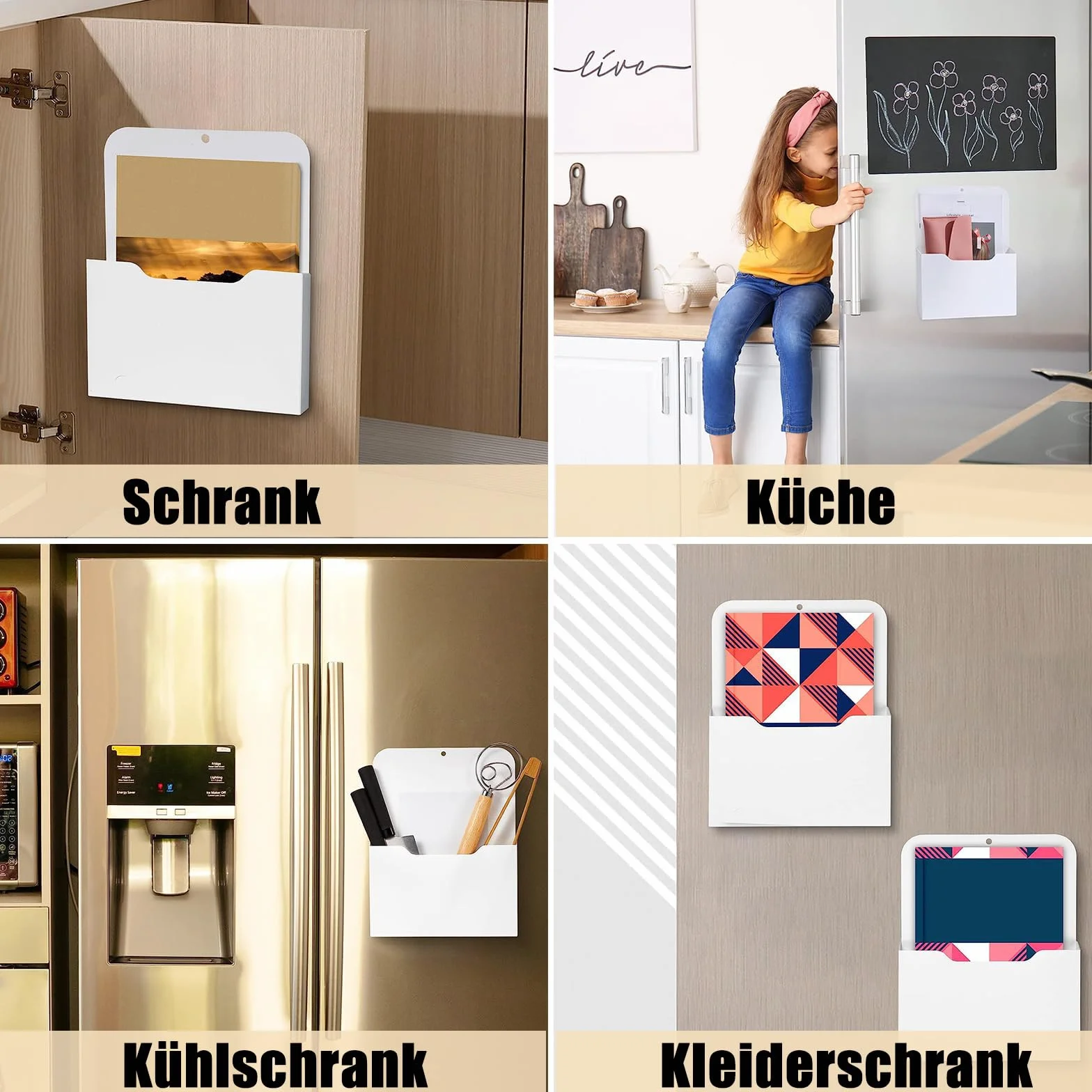 Organizer magnetyczny na dokumenty, 3 sztuki Organizer magnetyczny na papier, magnetyczna teczka do lodówki, magnetyczna teczka na broszury, wielofunkcyjny organizer, na papier, faktury, dokumenty