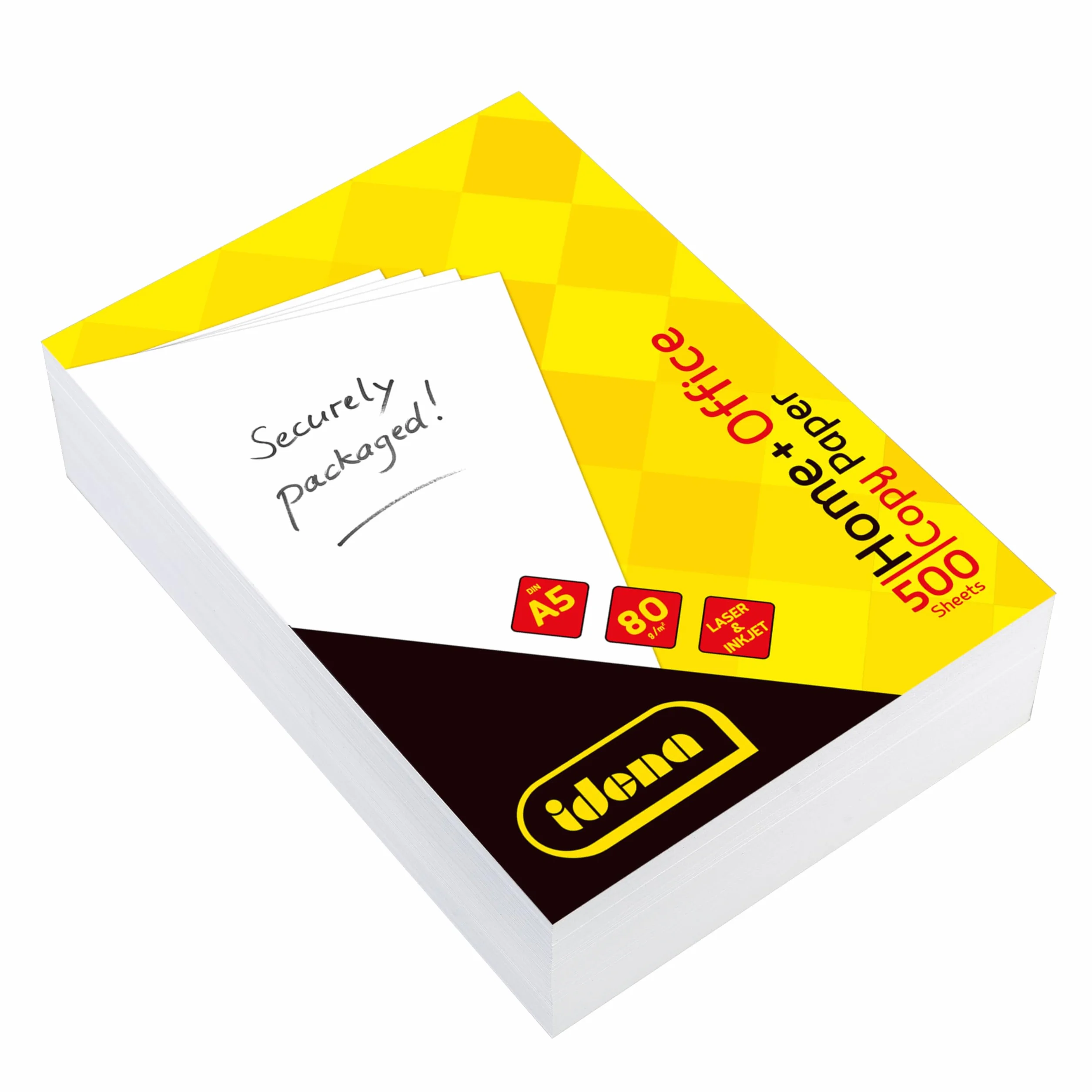 Idena 10547 Papier do Kopiowania DIN A5, 500 Arkuszy, Papier 80g/m², Odpowiedni do Drukarek Laserowych i Atramentowych, Bialy