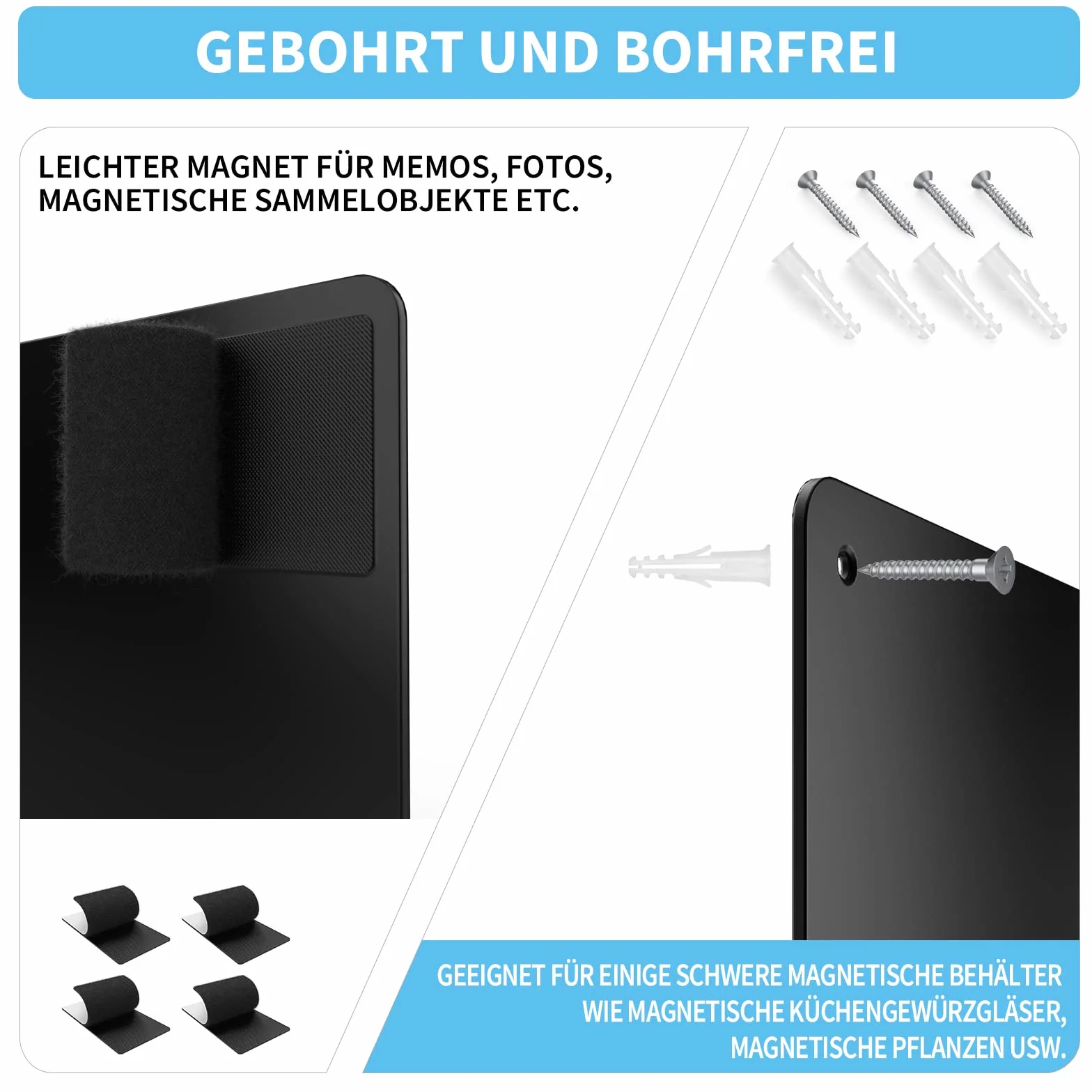 43,5 x 30 cm czarna metalowa tablica magnetyczna - do wyświetlania liter magnetycznych, liczb, zwierząt, poezji, słoików na przyprawy, notatki, zdjęcia