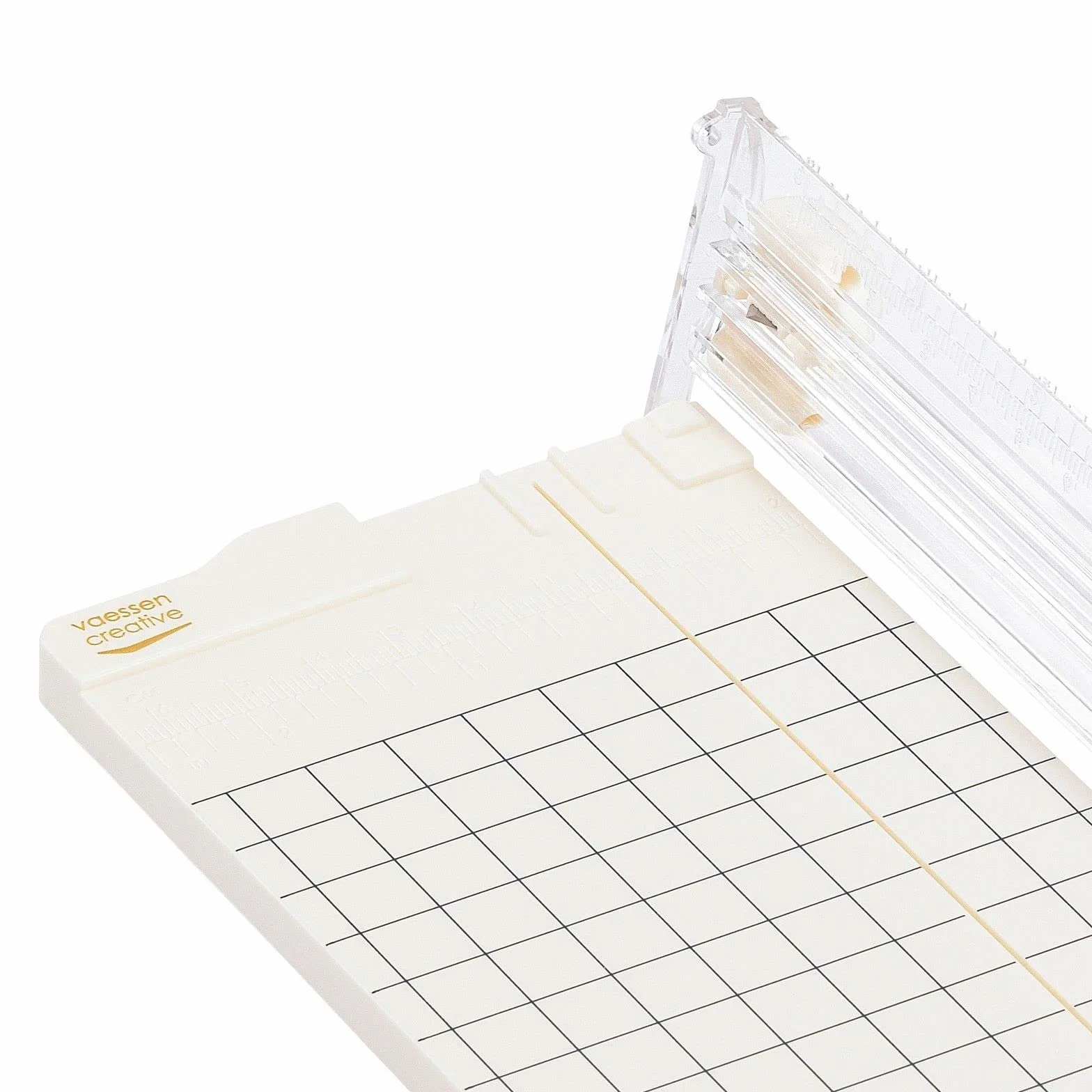 Vaessen Creative 2137-049 Mini obcinacz do papieru, 6,3 x 15,2 cm, mały trymer do tworzenia kart, pomysłów na album do scrapbookingu i kreatywnego papieru, biały