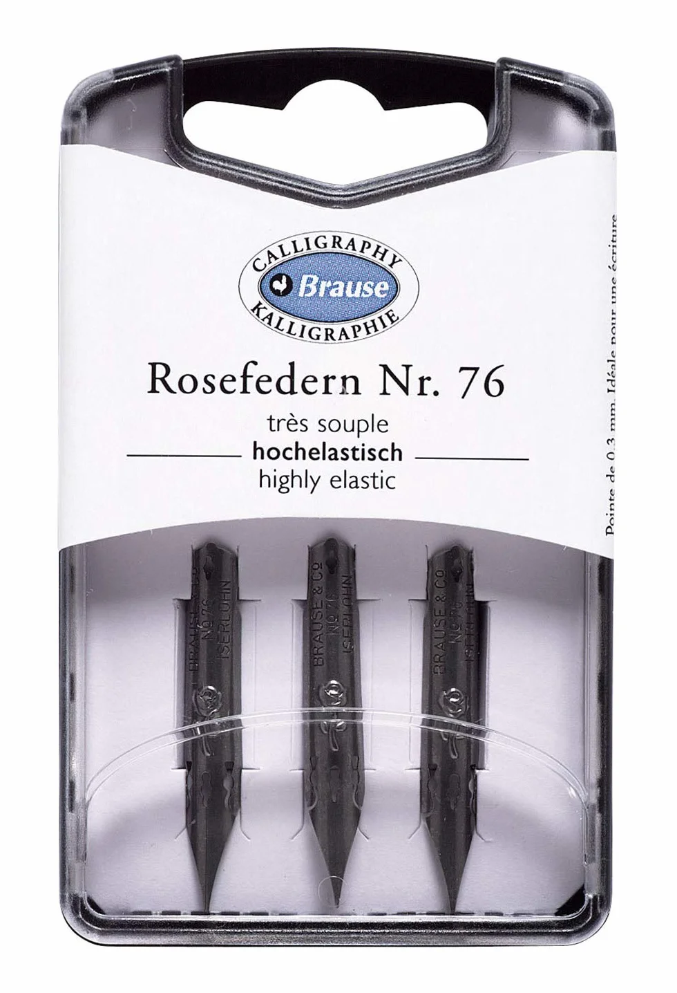 Brause Stalówki do pisania do obsadki pudełko 3 metalowych stalówek Rose