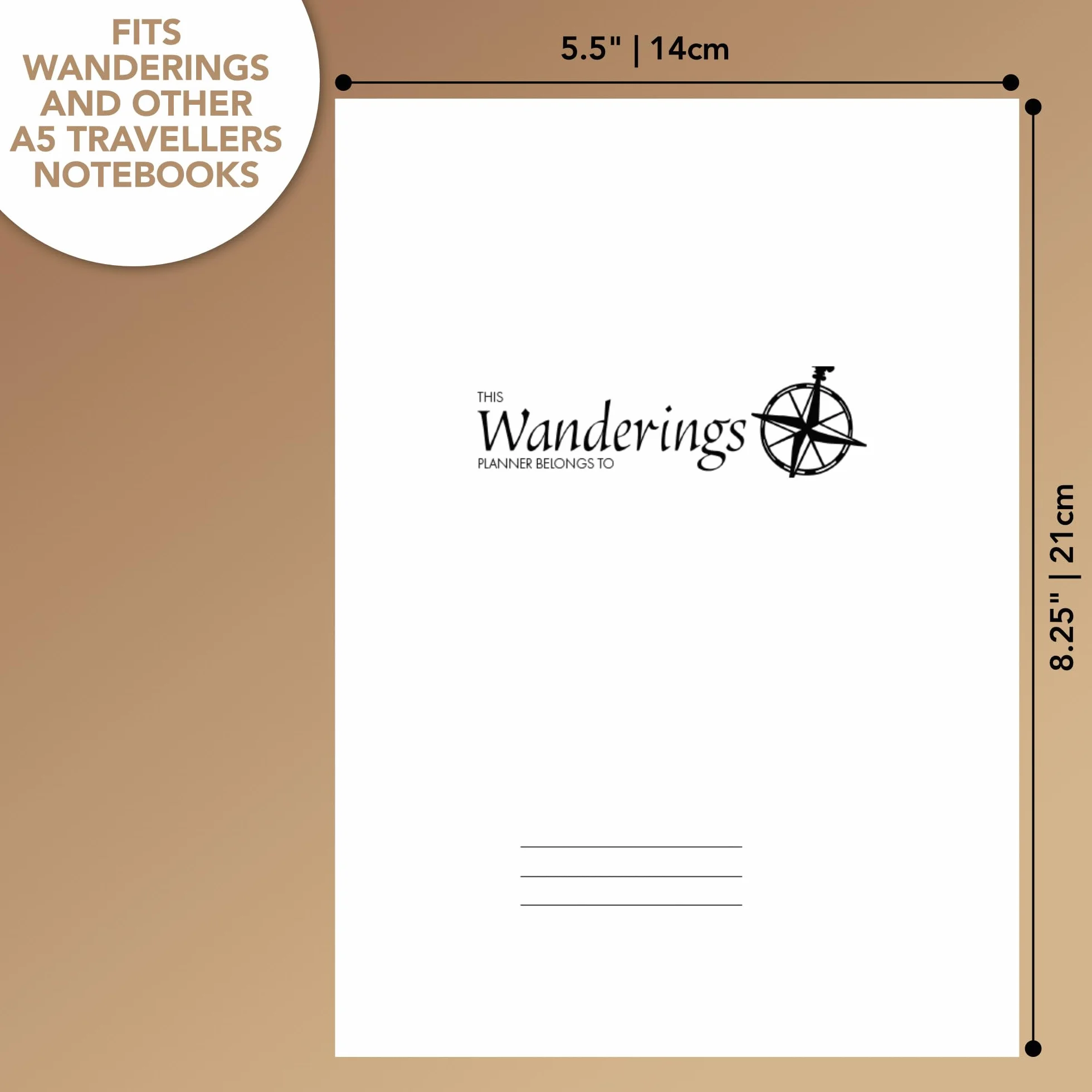Wkłady Uzupełniające do Kalendarza A5 Traveler's Notebook 2027, 14,2 x 21 cm, Styczeń-Grudzień 2027