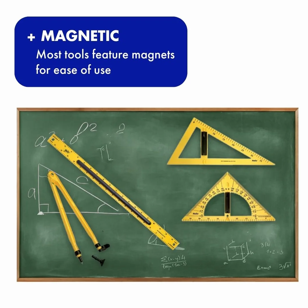 Helix Zestaw przyborów do nauki tablicy magnetycznej i suchościeralnej - żółty