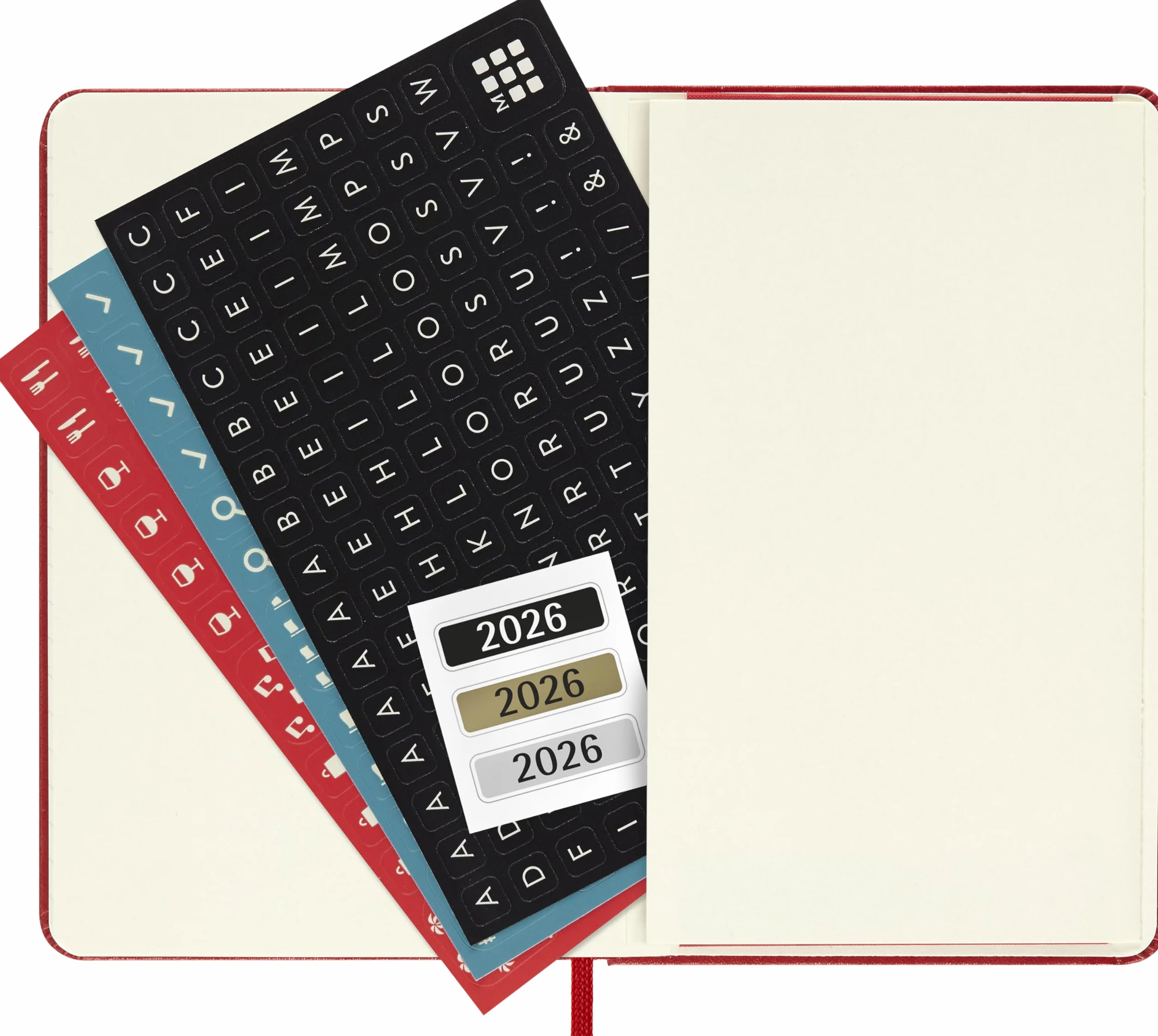 Moleskine 12 Monate Wochen Notizkalender 2026, Pocket/A6, 1 Wo = 1 Seite, rechts linierte Seite, Fester Einband, Scharlachrot