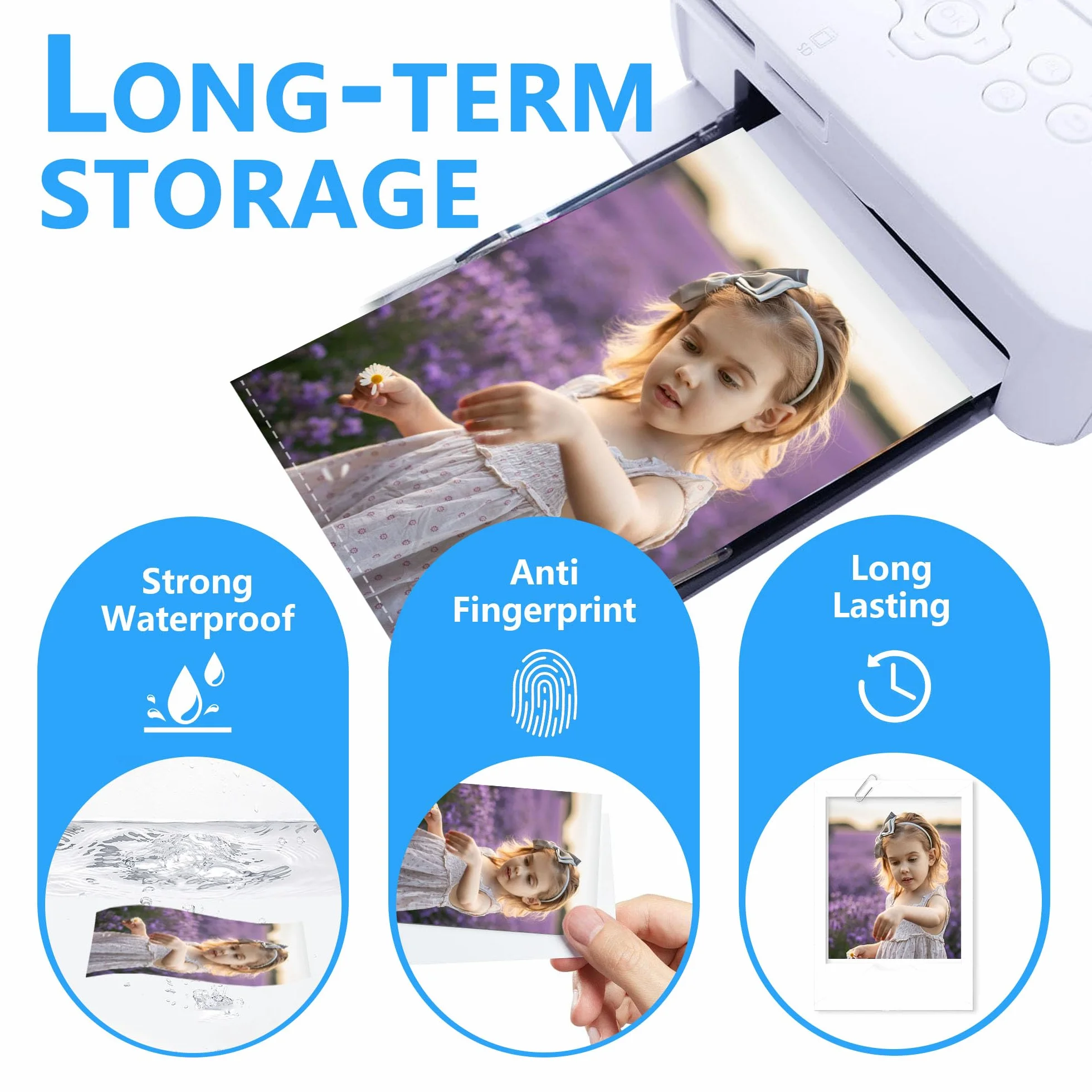 LCL Kompatybilny z Canon Selphy CP1500 CP1300 CP1000 CP1200 CP910 Zestaw papieru fotograficznego i atramentowego, 100 x 148 mm, 108 arkuszy papieru i 3 kolorowe kasety atramentowe do Canon Selphy KP