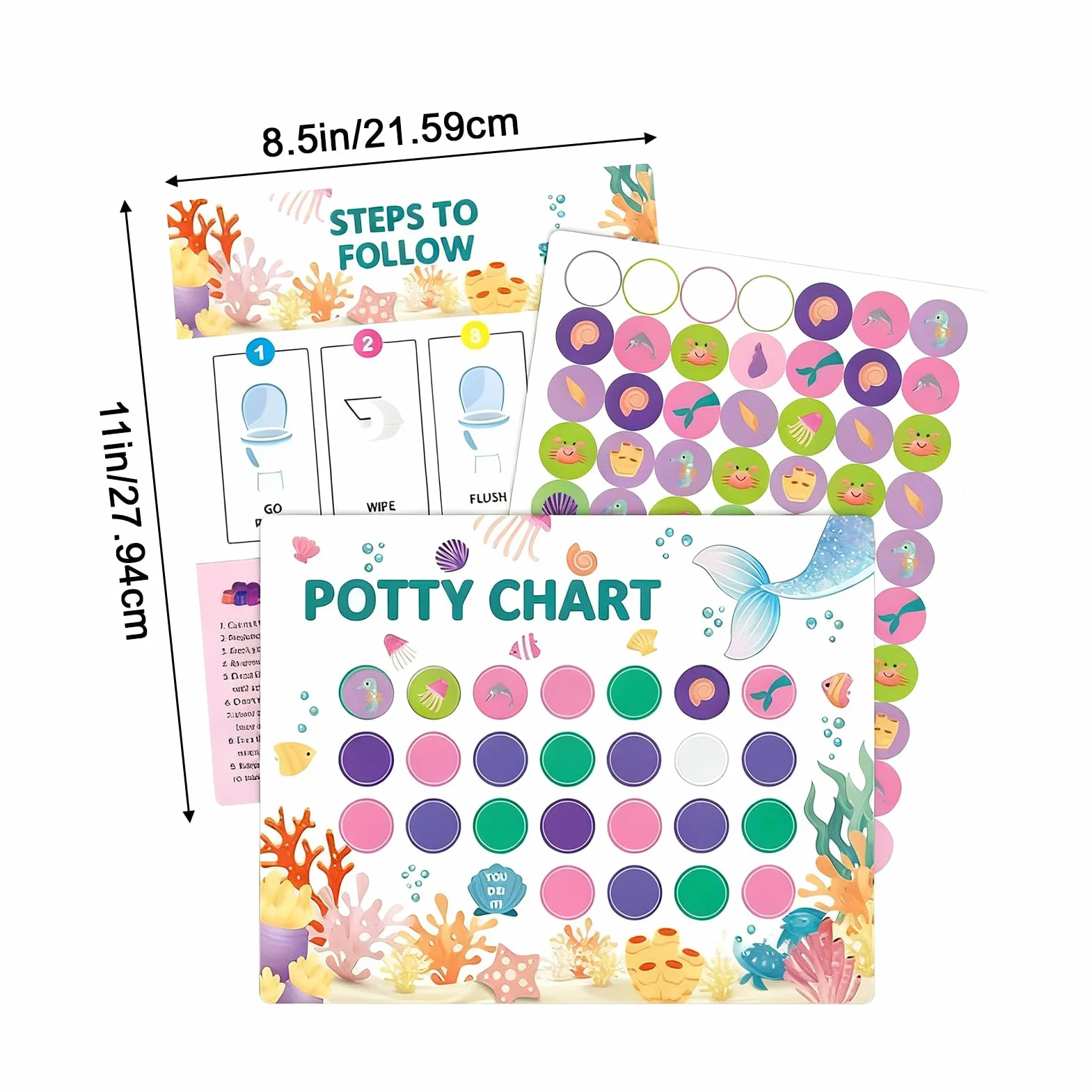 Potty Training Chart, interaktywny motywacyjny trener toaletowy, zabawny wykres naklejek na nagrodę, narzędzie rozwojowe dla dzieci, akcesoria dla dzieci w wieku 2-4 lat, dla dziewczynek, chłopców i