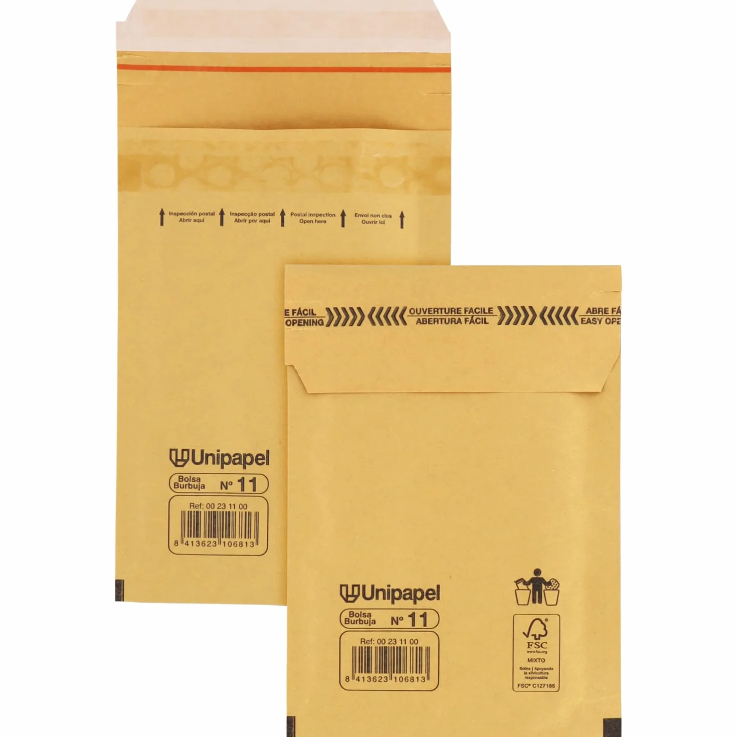 Koperty pikowane Kraft z papierem bąbelkowym Nr 11 100 x 165 mm samoprzylepne 10 sztuk