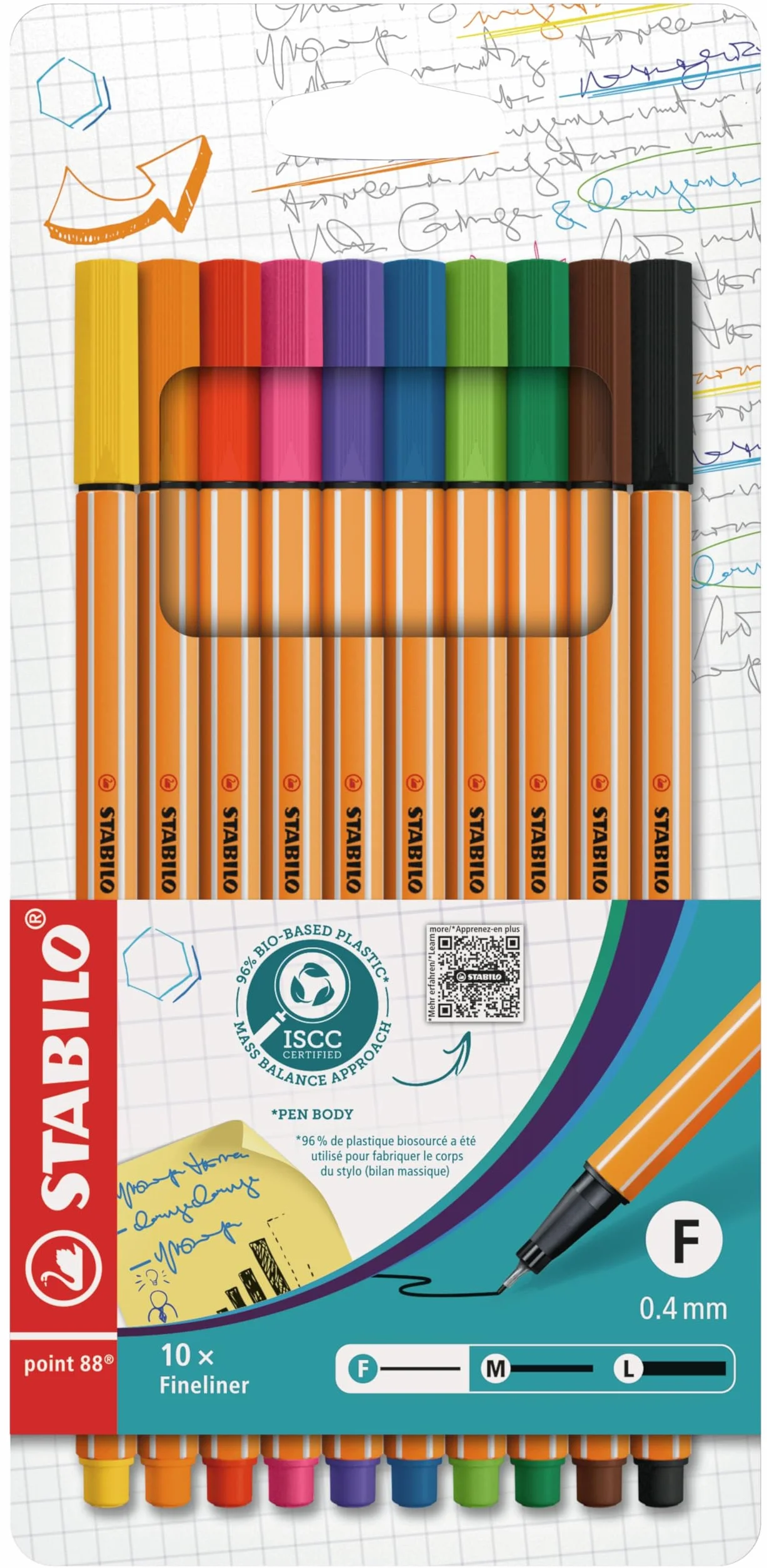 Cienkopis - STABILO point 88 etui 10 kolorów