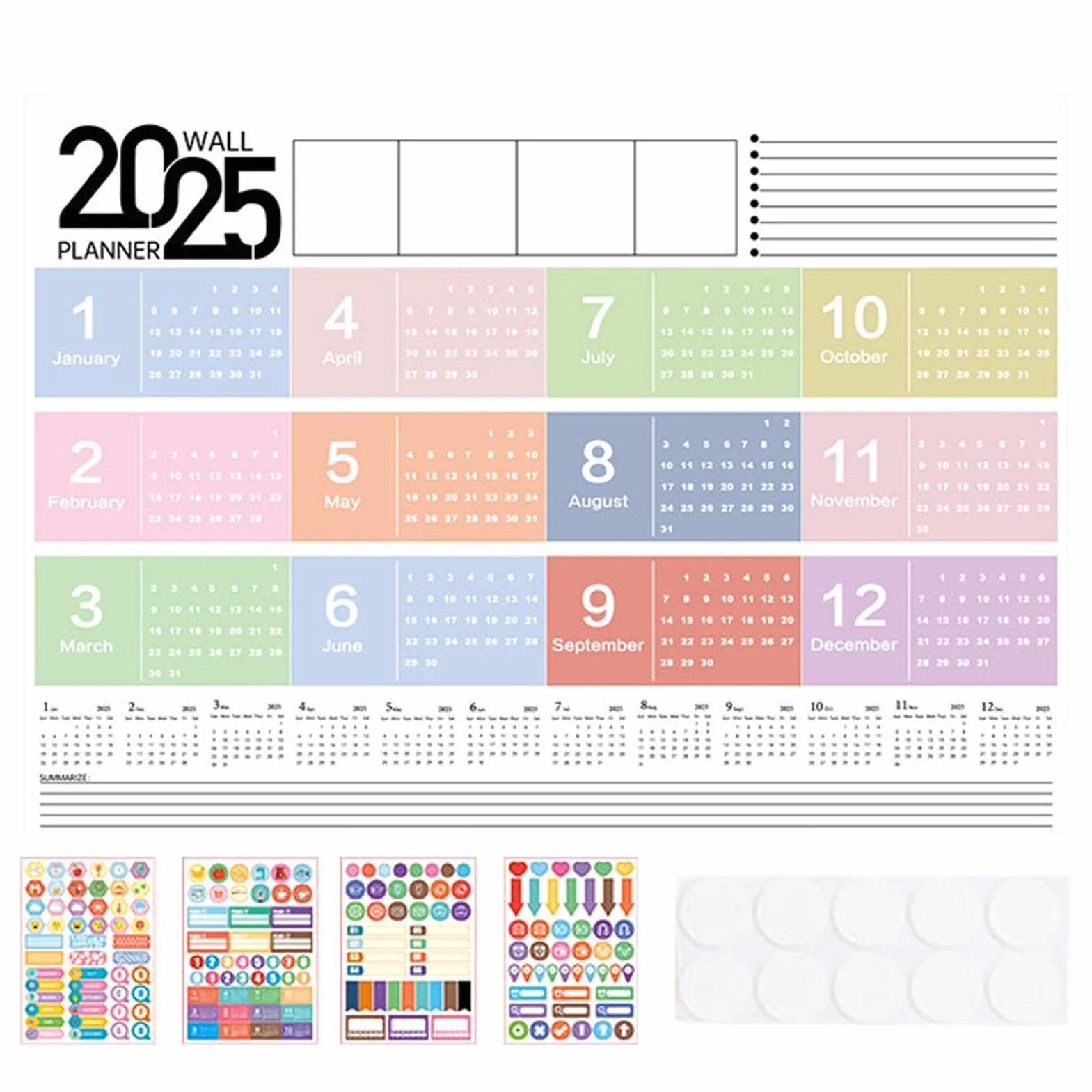 Kalendarz ?cienny 2025 12 miesi?cy, planer roczny 2025 - ca?oroczny kalendarz ?cienny | akcesoria do dekoracji domu, planer od stycznia 2025 r. do grudnia 2025 r. dla dzieci i doros?ych
