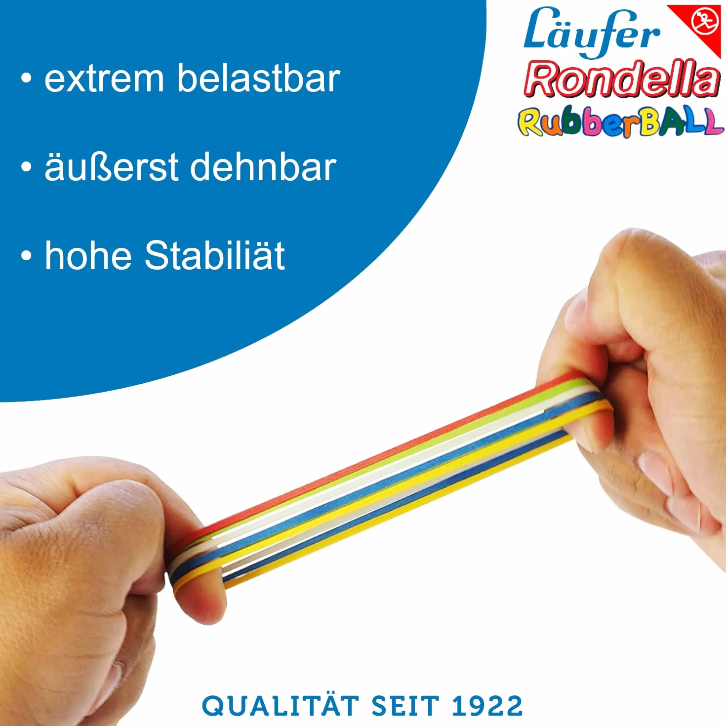 Läufer Rondella Rubberball gumowe tasmy srednica 60 mm kolorowe pierscienie gumowe