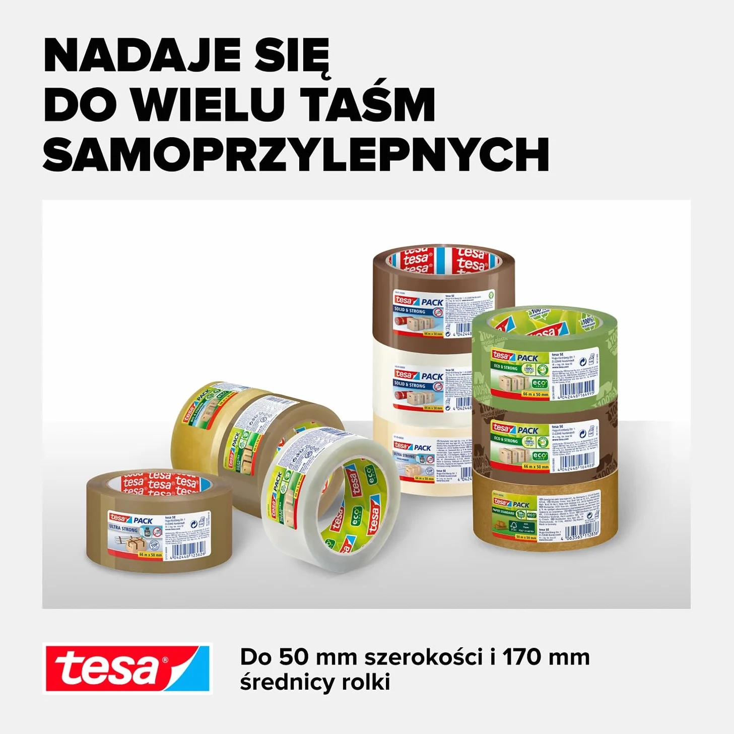 Tesa Dozownik ręczny premium – profesjonalny dozownik taśmowy do odwijania taśm samoprzylepnych – do taśm o szerokości do 50 mm – nadaje się do użytku przemysłowego