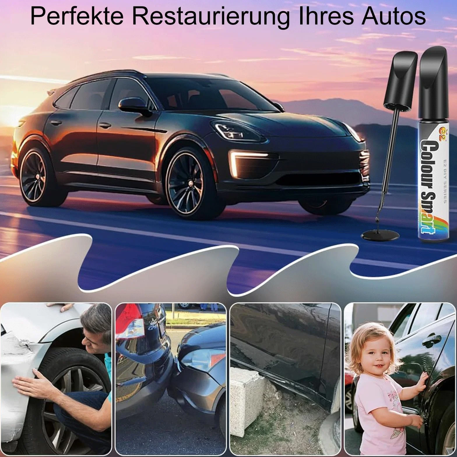 LEMONSTONE lakier do naprawy auto perłowo-czarny usuwacz rys do samochodów i motocykli