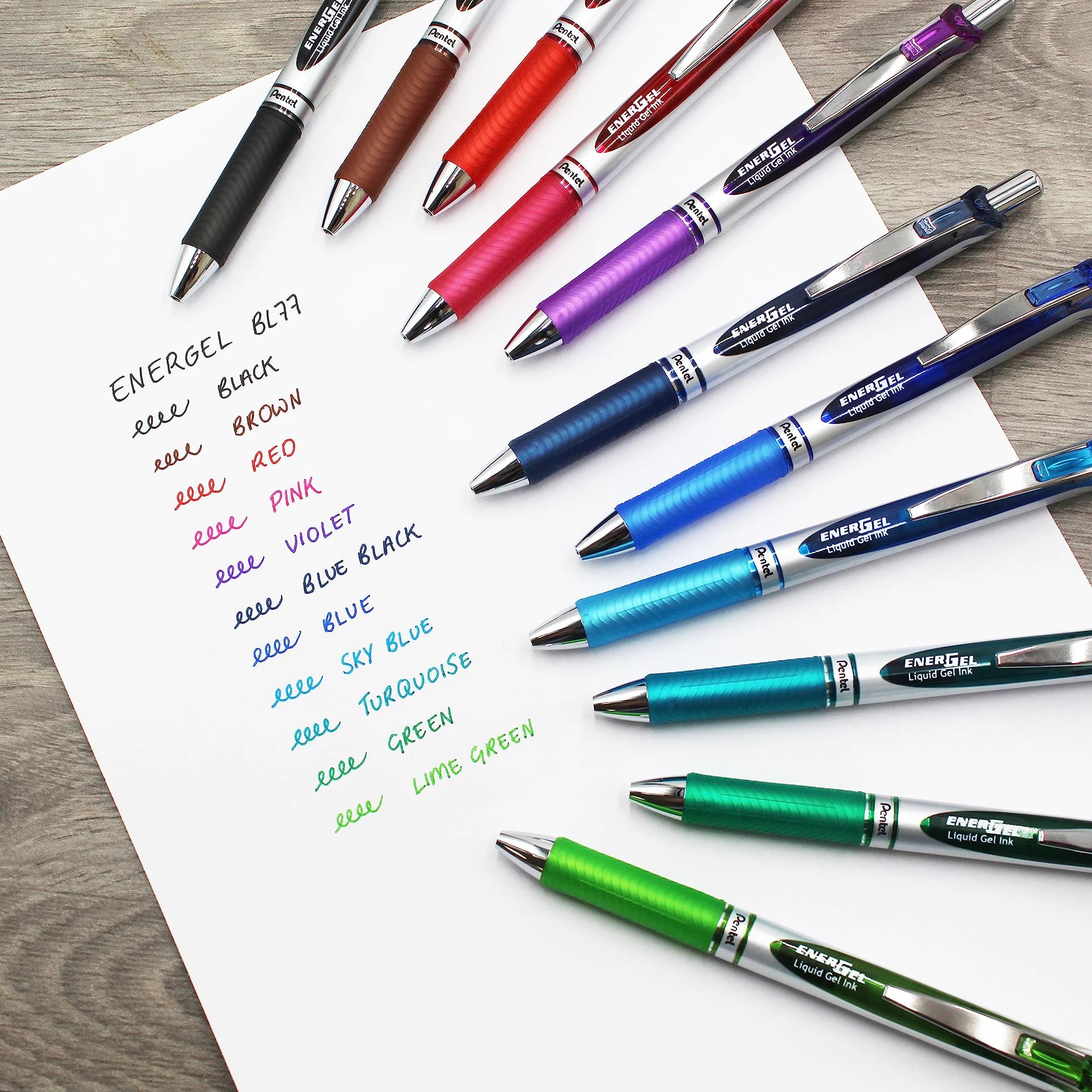 Pentel EnerGel XM BL77 chowany długopis żelowy 0,7 mm 5 sztuk opakowanie prezentowe