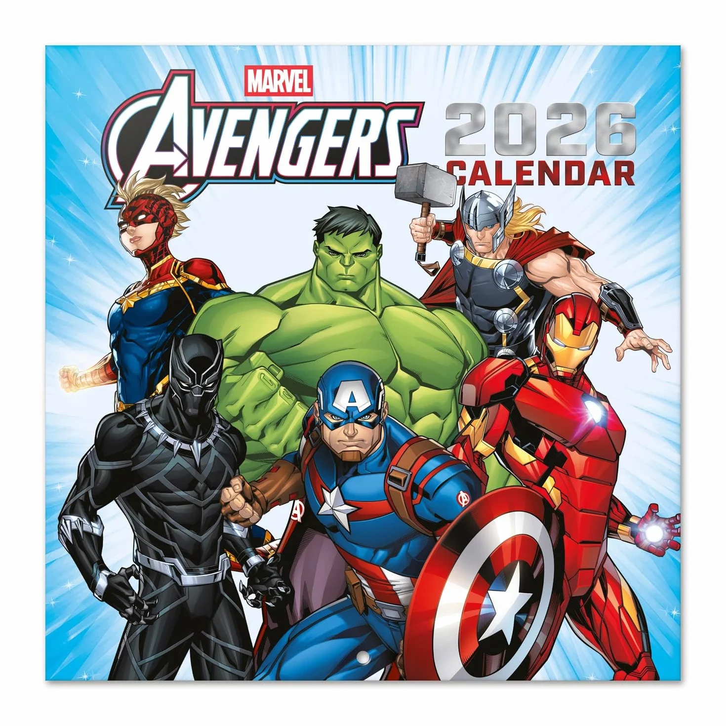 Grupo Erik Marvel Avengers Wall Calendar 2026 30x30 cm Square Family Planner