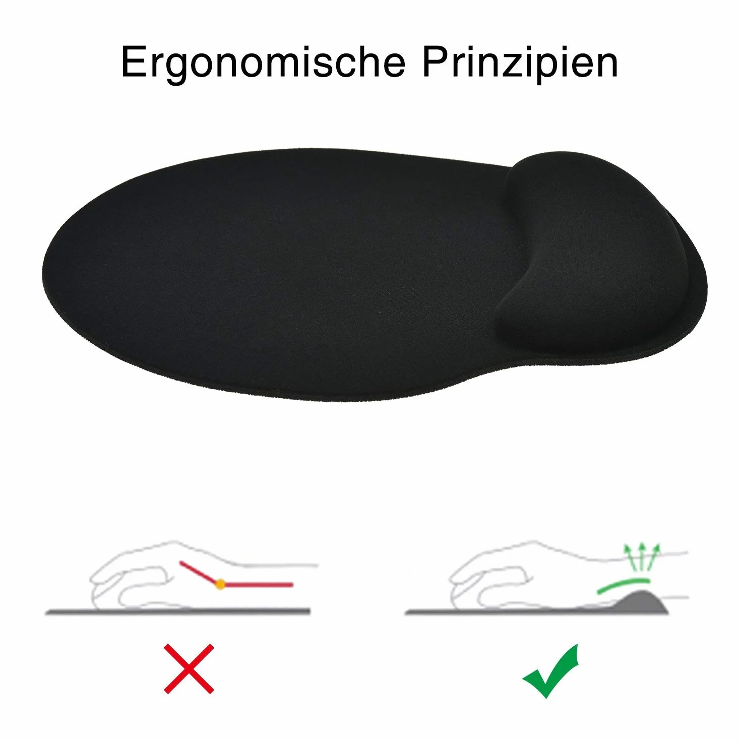 Podkładka pod mysz Wiliingood z żelową podpórką pod nadgarstek, ergonomiczna podpórka pod nadgarstek