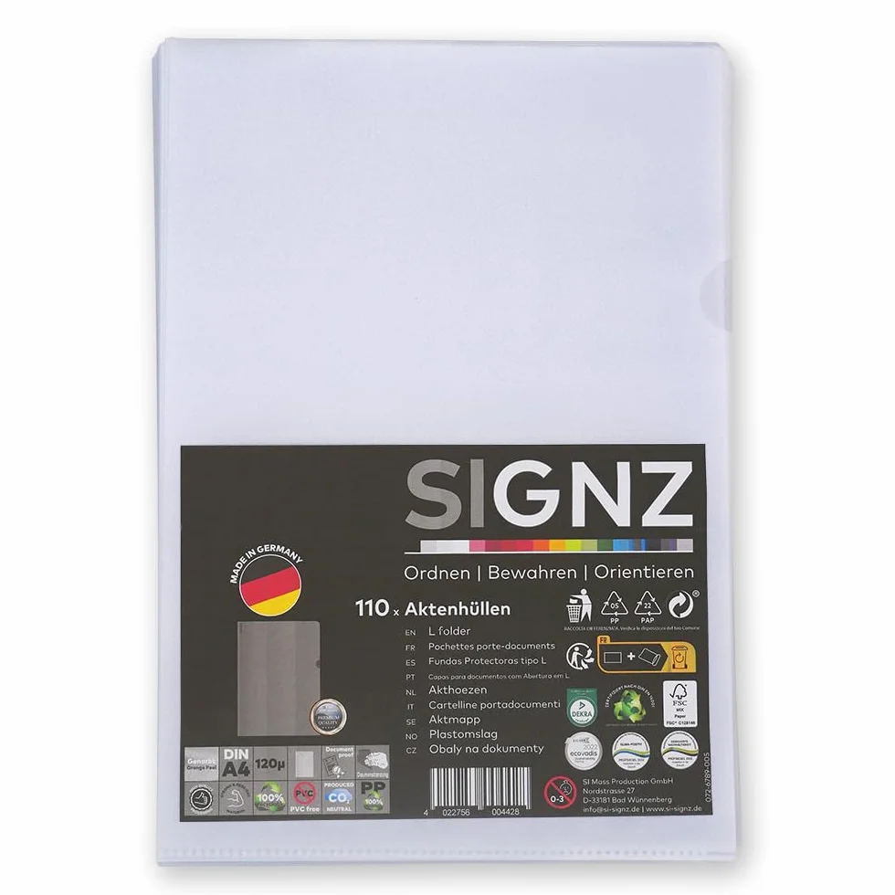 SIGNZ Koszulki na dokumenty DIN A4 120 my 110 sztuk