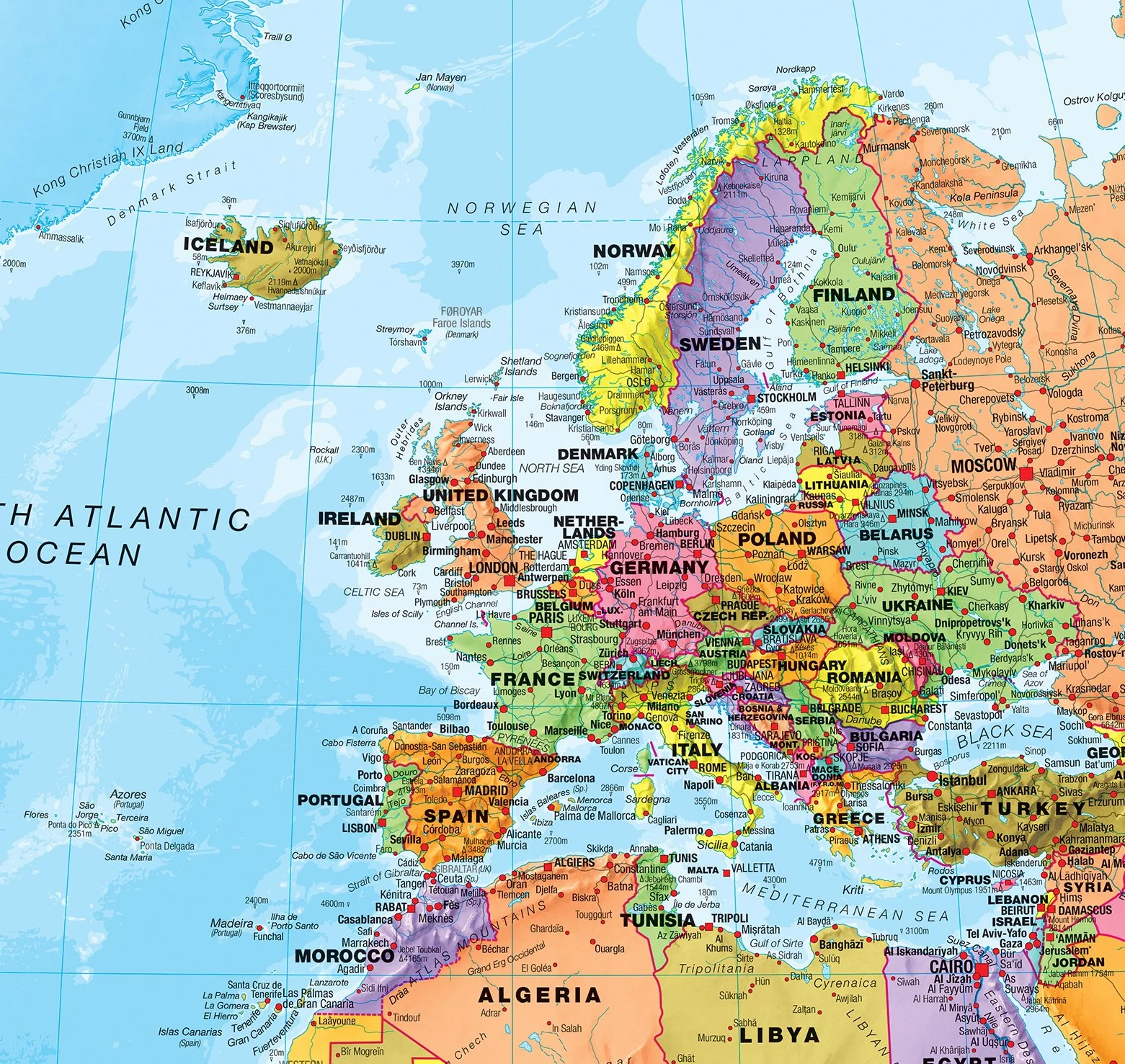 Maps International Gigantyczna mapa świata - mega-mapa świata - 116 x 200 cm - pełne laminowanie - aktualizacja 2024 r