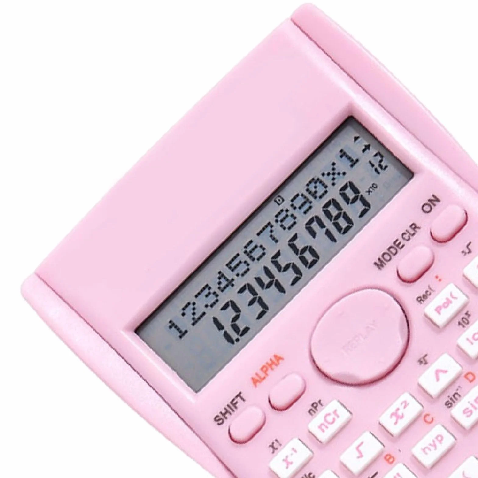 Kalkulator Naukowy 240 Funkcji z Wyświetlaczem LED, Przesuwana Twarda Obudowa, Różowy