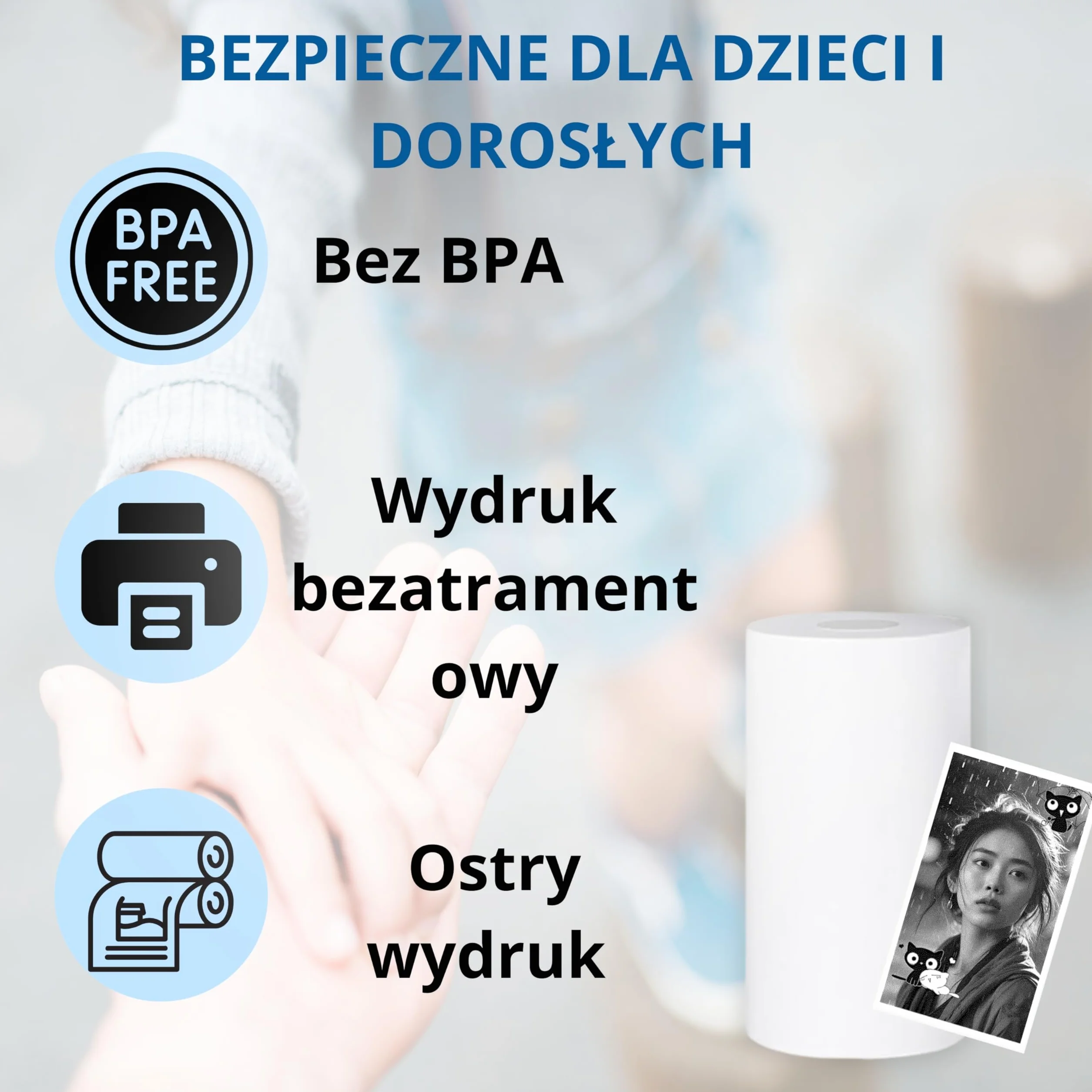 Double Dragon, 57 x 25 mm Premiumowe Rolki Papieru Termicznego do Drukarek dla Dziecięcych Aparatów Natychmiastowych i Terminali Kart Płatniczych PDQ – Bez BPA, Bez Atramentu [Zestaw 10 szt.]