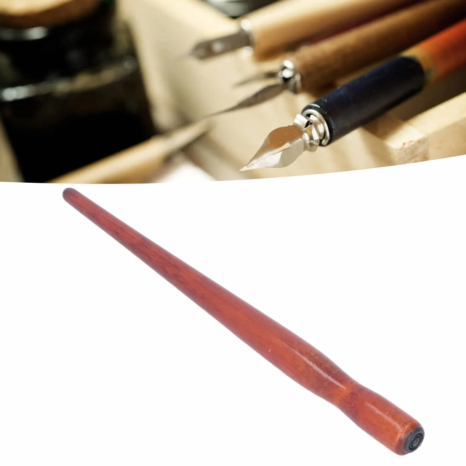 10 szt. Obsadka do Pióra Stalówka, Wykwintna Stalówka z Drzewa Sandałowego, Stalówka Stalówka Obsadka do Pióra do Rysowania, Rysowania, Pisania, Malowania, Kaligrafii, (Kolor