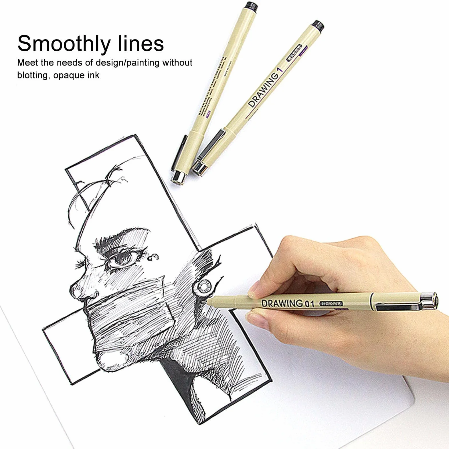 Mikropióro, 12 sztuk, Micro Fineliner, Długopisy rysunkowe i wielowarstwowe, Zestaw mikro pisaków, Micro Pen