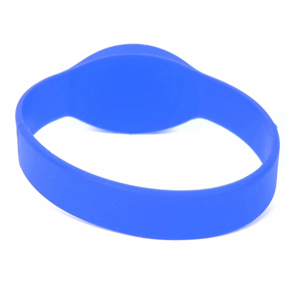 Opaska RFID, Bransoletka RFID Karta Kontroli Dostępu 13.56Mhz Opaska RFID Silikonowa Bransoletka Wodoodporna Karta IC Silikonowa Opaska na Rękę do Basenu Sauna Hotel(Niebieski)