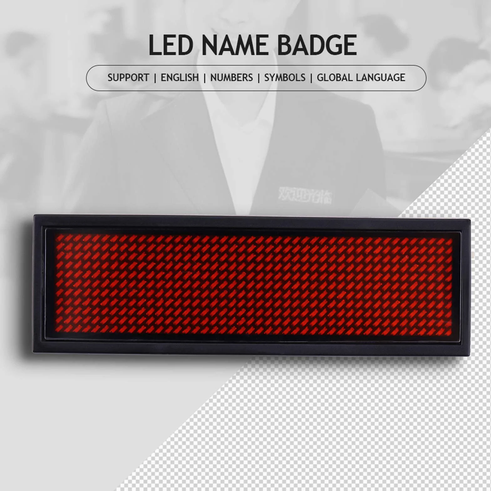 Tabliczka znamionowa LED 3,7 V CZERWONA tablica wyświetlacza LED Programowalna tabliczka znamionowa Wyświetlacz 240mA Zasilanie USB
