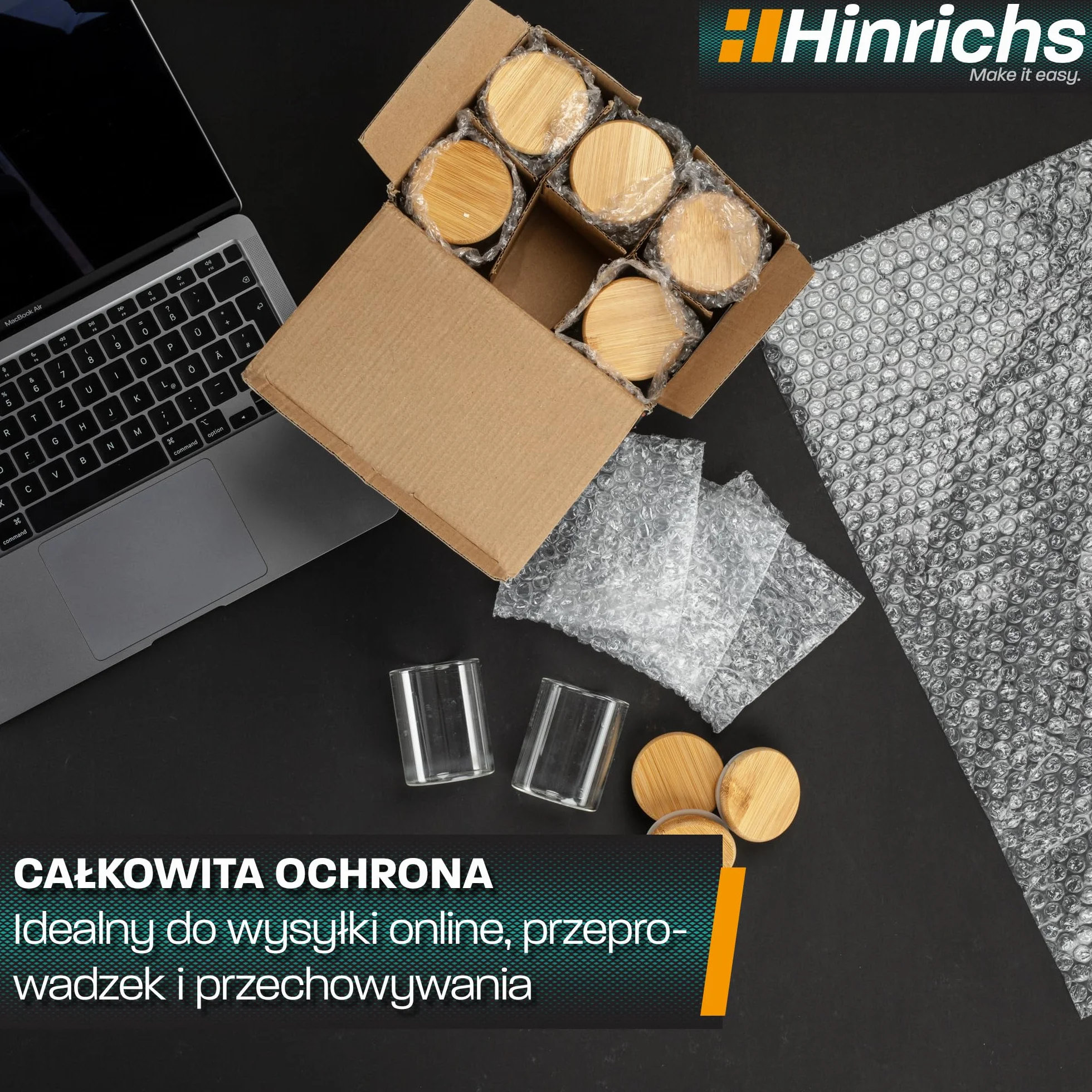 Hinrichs Folia Bąbelkowa w Rolce 10m x 40cm do Pakowania i Wysyłki