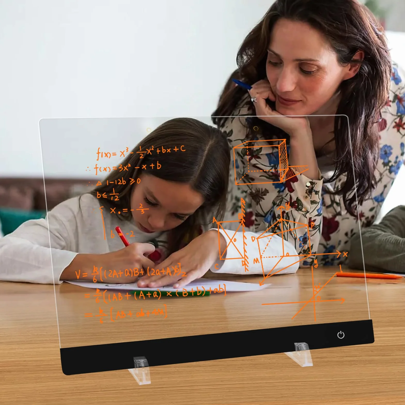 Podświetlana Tablica LED na Notatki 35x25cm dla Dzieci, 6 Kolorów i 5 Trybów z 7 Długopisami