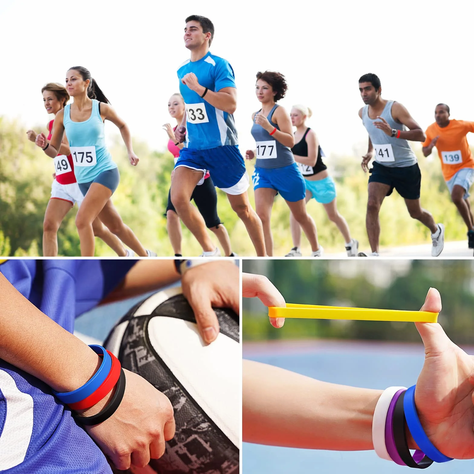 Gumowe bransoletki silikonowe na rękę 18 cm dla dzieci nastolatków sportowe