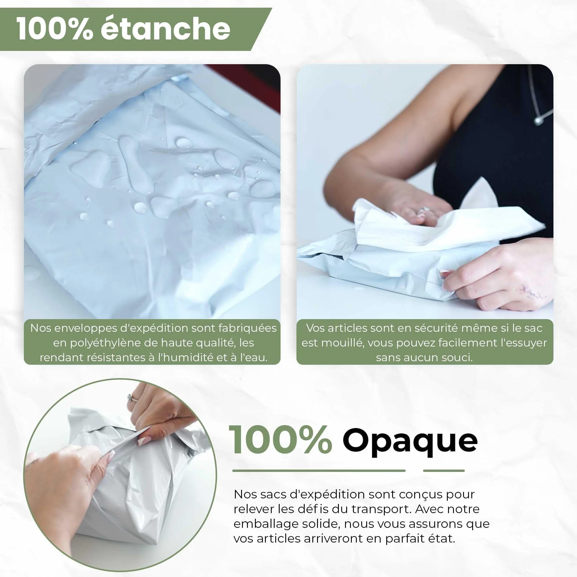 Koperty wysyłkowe Vinted samoprzylepne torby wysyłkowe wodoodporne na rzep 30 szt. 3 rozmiary białe