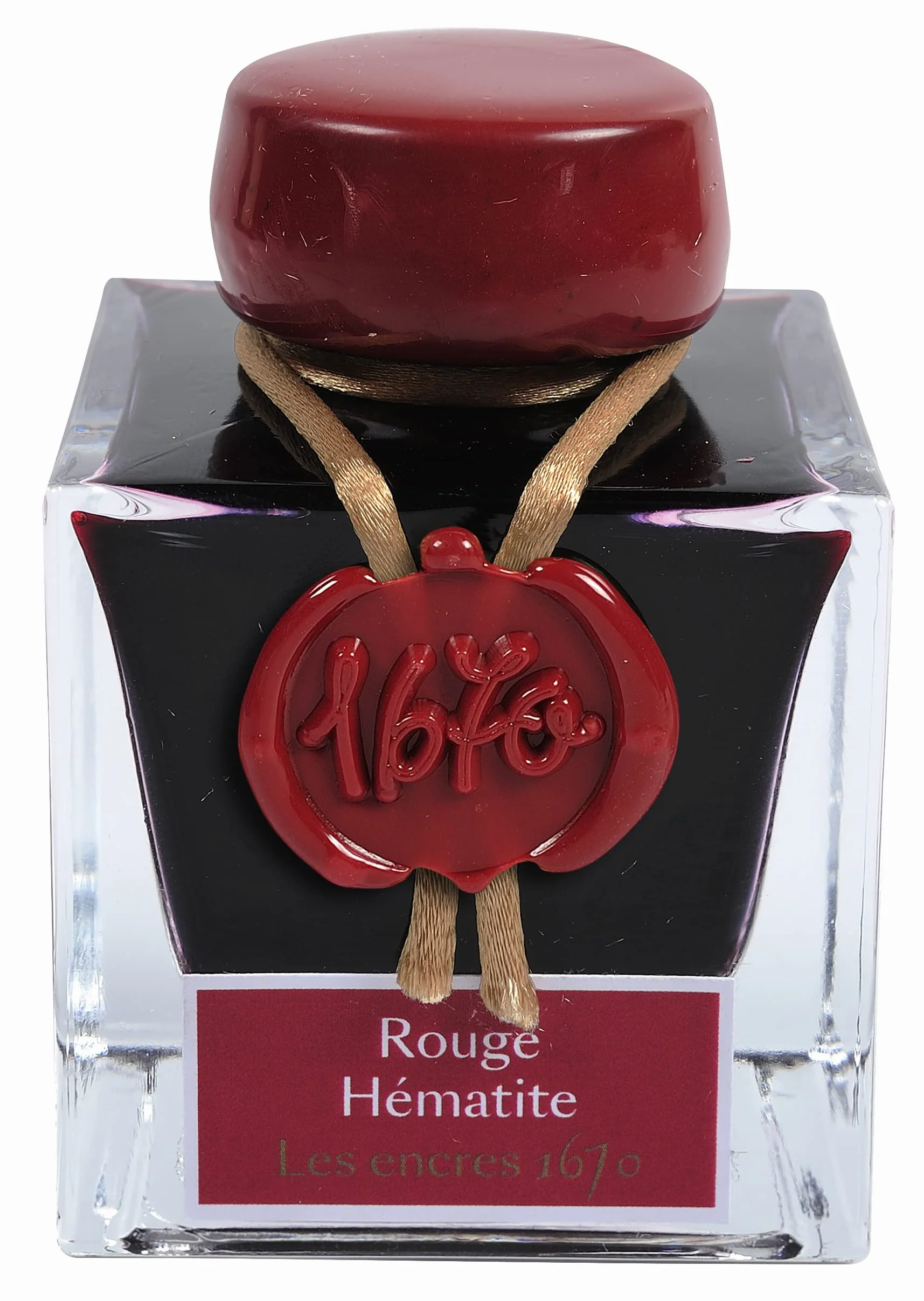 Jacques Herbin 1670 Hematytowa czerwień Atrament 50 ml z drobinkami złota