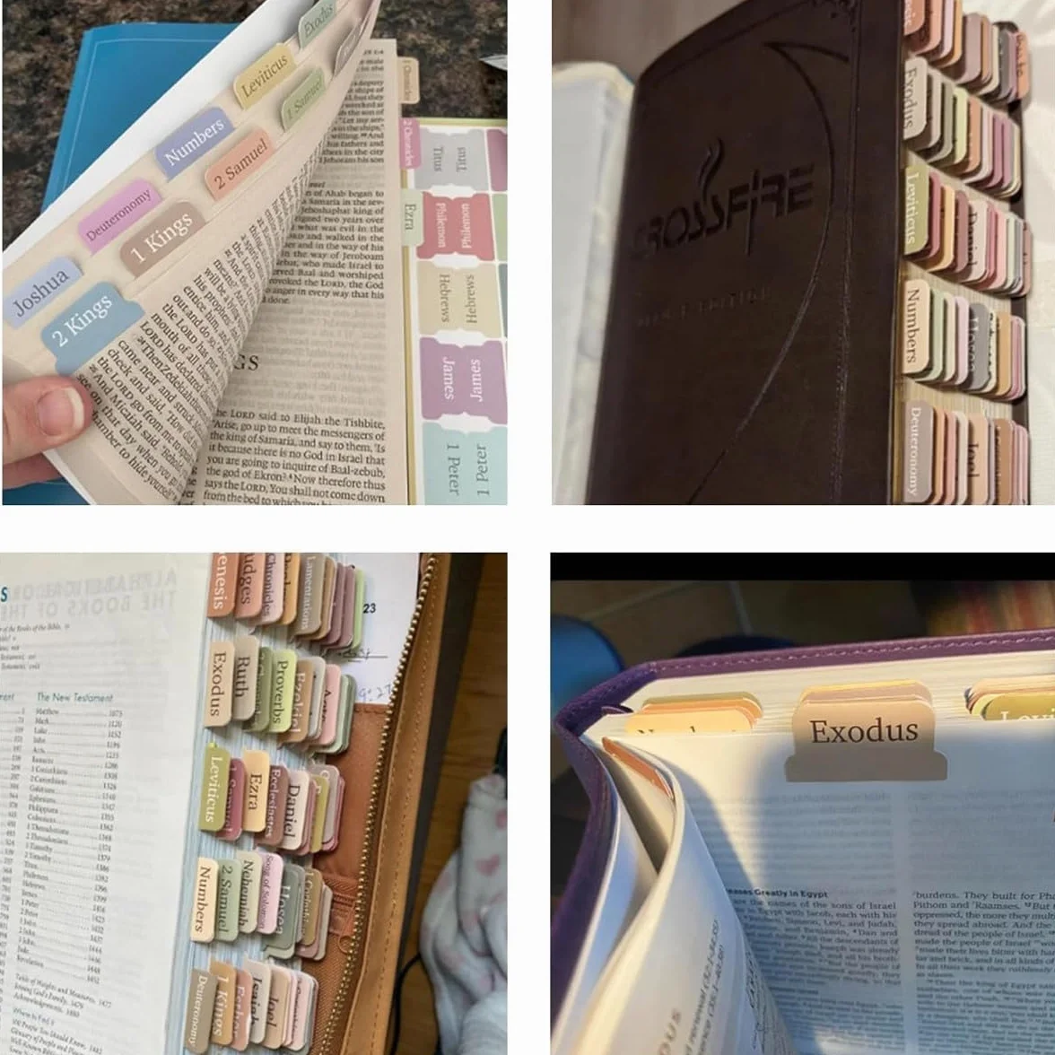 Laminowane zakładki biblijne 150 szt. Tabs do studiowania Biblii dla kobiet i mężczyzn