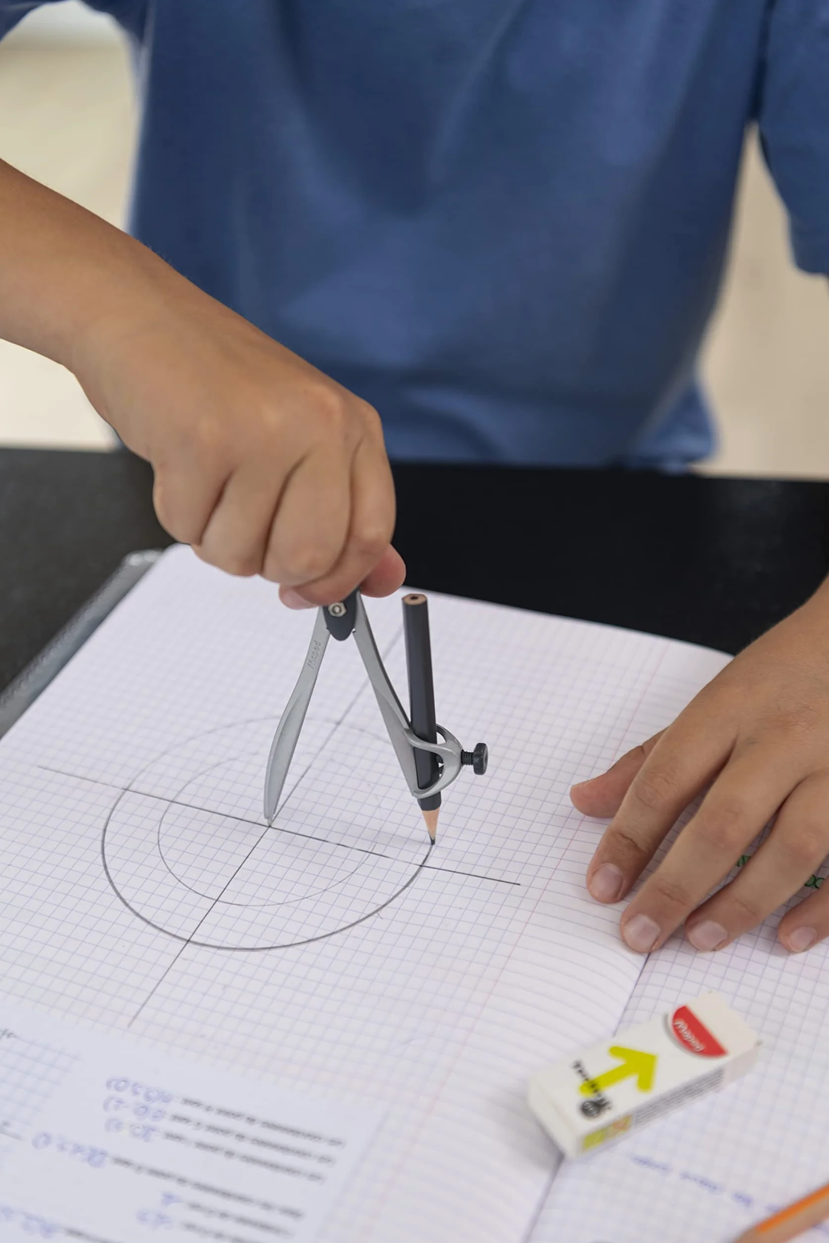 Maped - Cyrkiel Study + etui na wkłady – metal – do szkoły – szkatułka, szara
