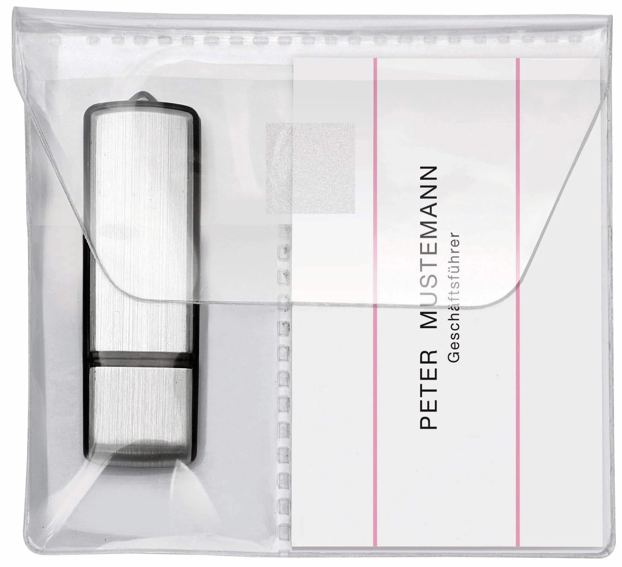 Veloflex 2256010 5 sztuk etui pamięci USB samoprzylepne polipropylenowe 10x10 cm przezroczyste