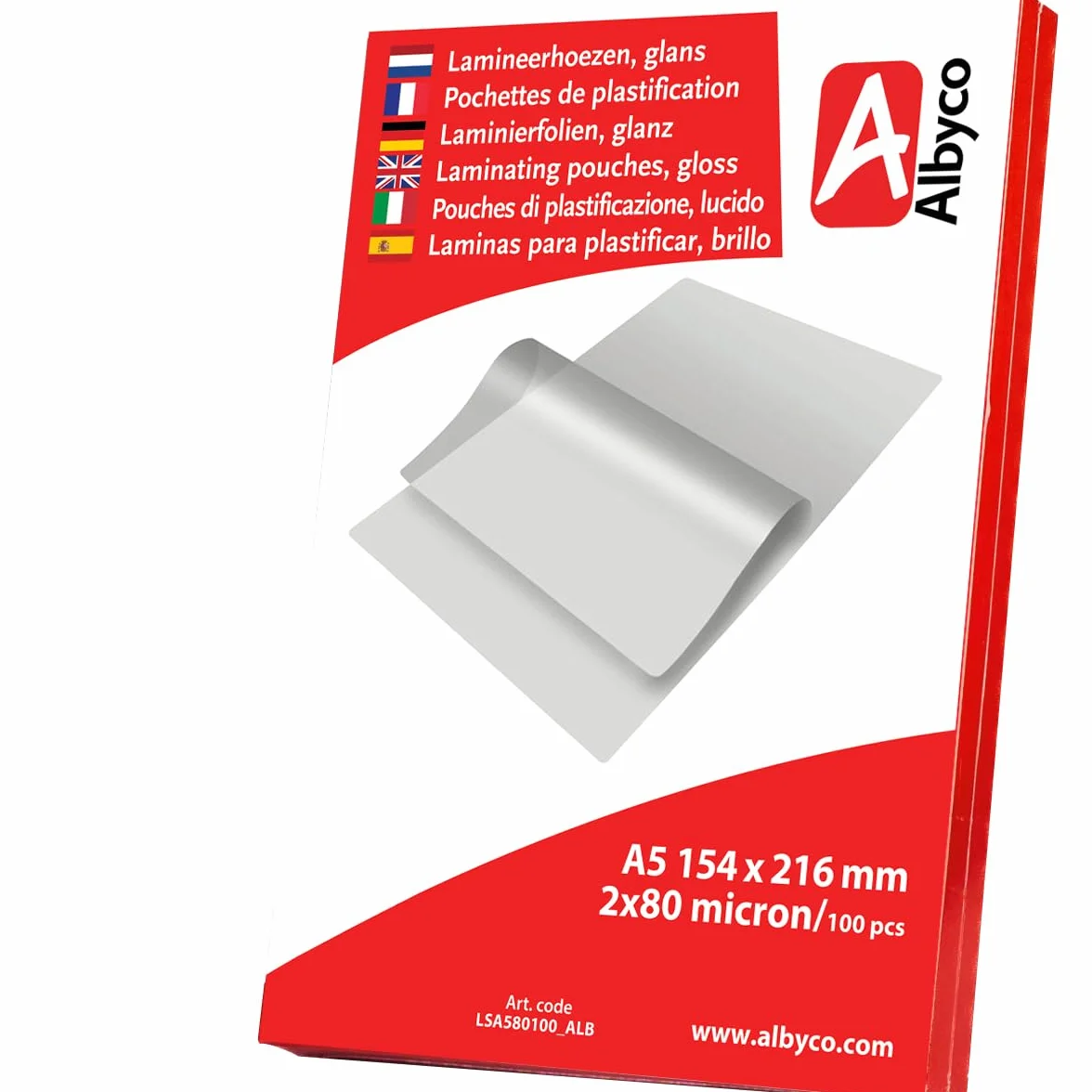 Albyco LSA580100_ALB Folia Laminująca, Przezroczysty, A4