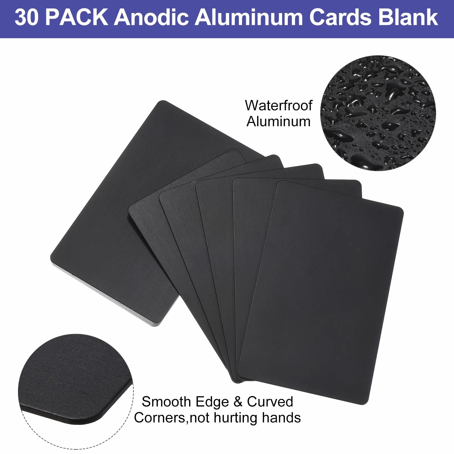 PATIKIL 30 sztuk metalowych wizytówek Anodowane aluminiowe blanki 0,8 mm grubości Karty z imieniem i nazwiskiem 8,6x5,3 cm Laserowo grawerowane karty z imieniem i nazwiskiem do personalizacji DIY